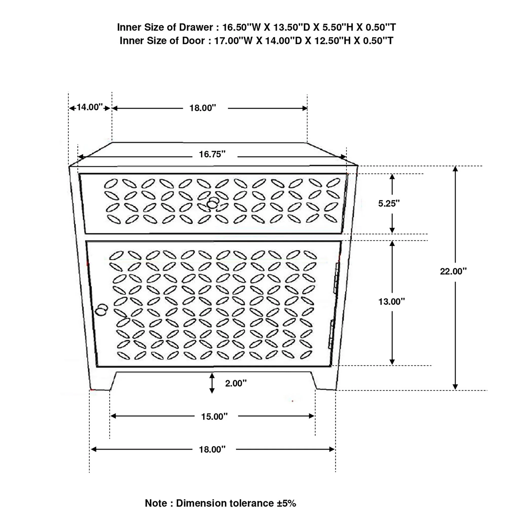 1 Door Accent Cabinet With Drawer - Beige - Image 4