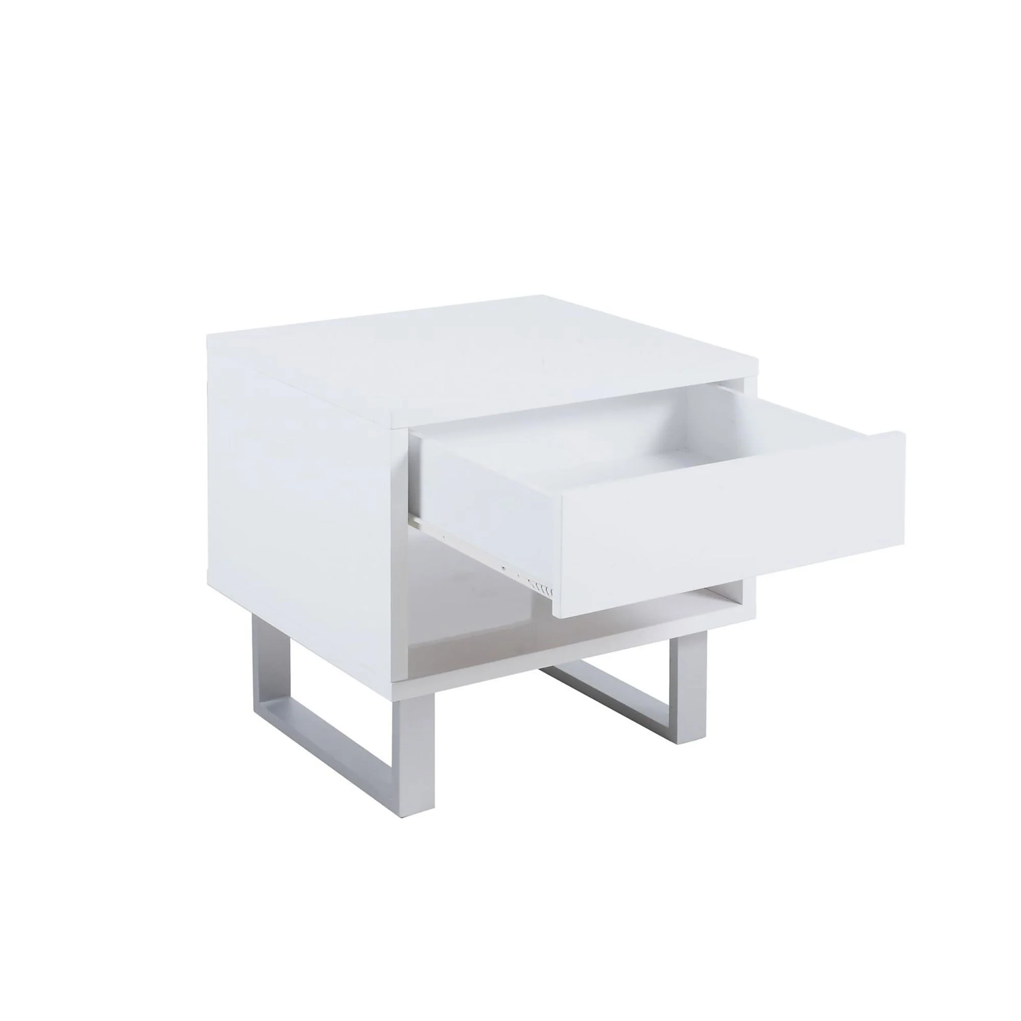 1 Drawer End Table With U-Shaped Legs - White - Image 2