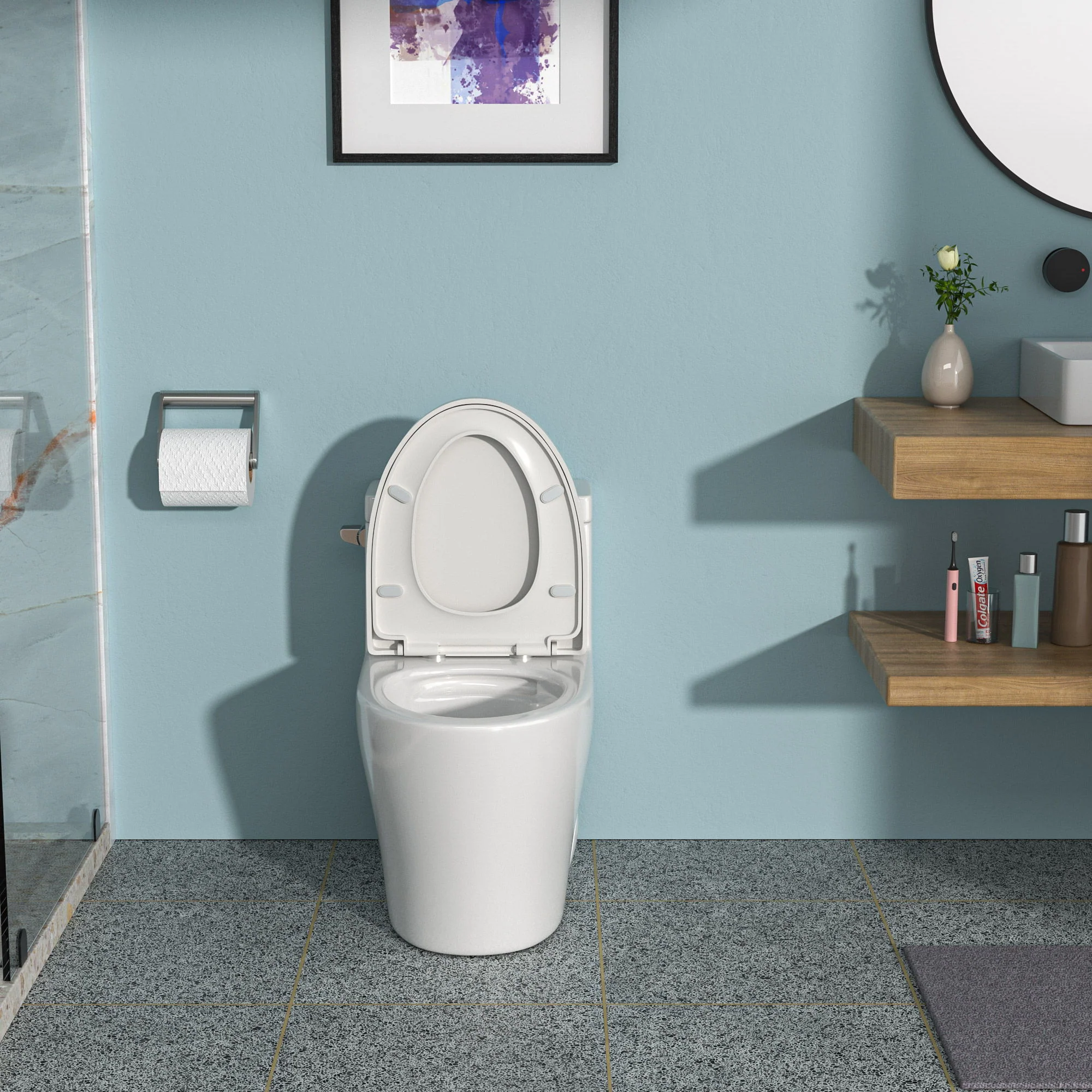 1 Piece Toilet With Soft Closing Seat - White - Image 4