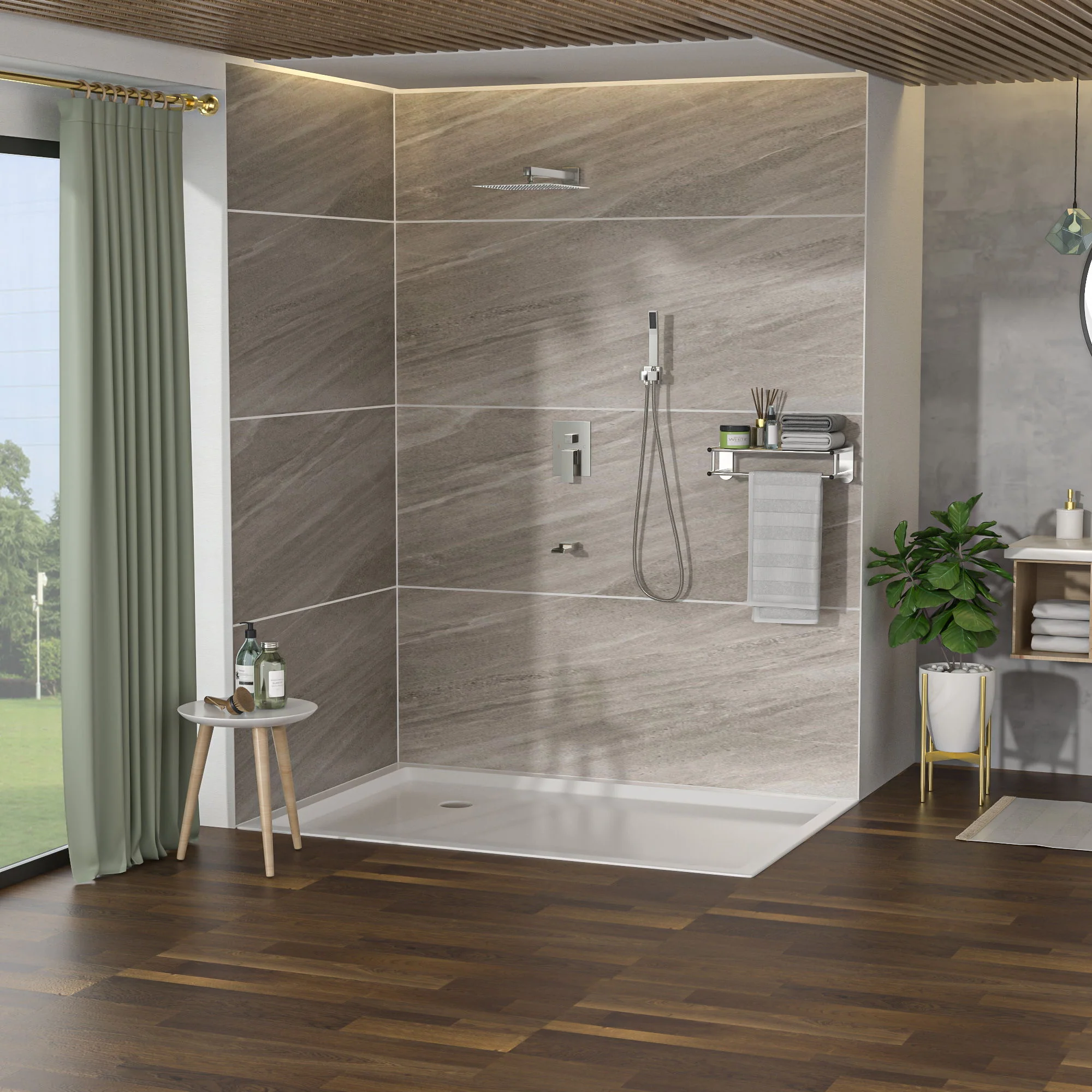 10" Wall Mounted Square Shower System With Rough In Valve - Image 4