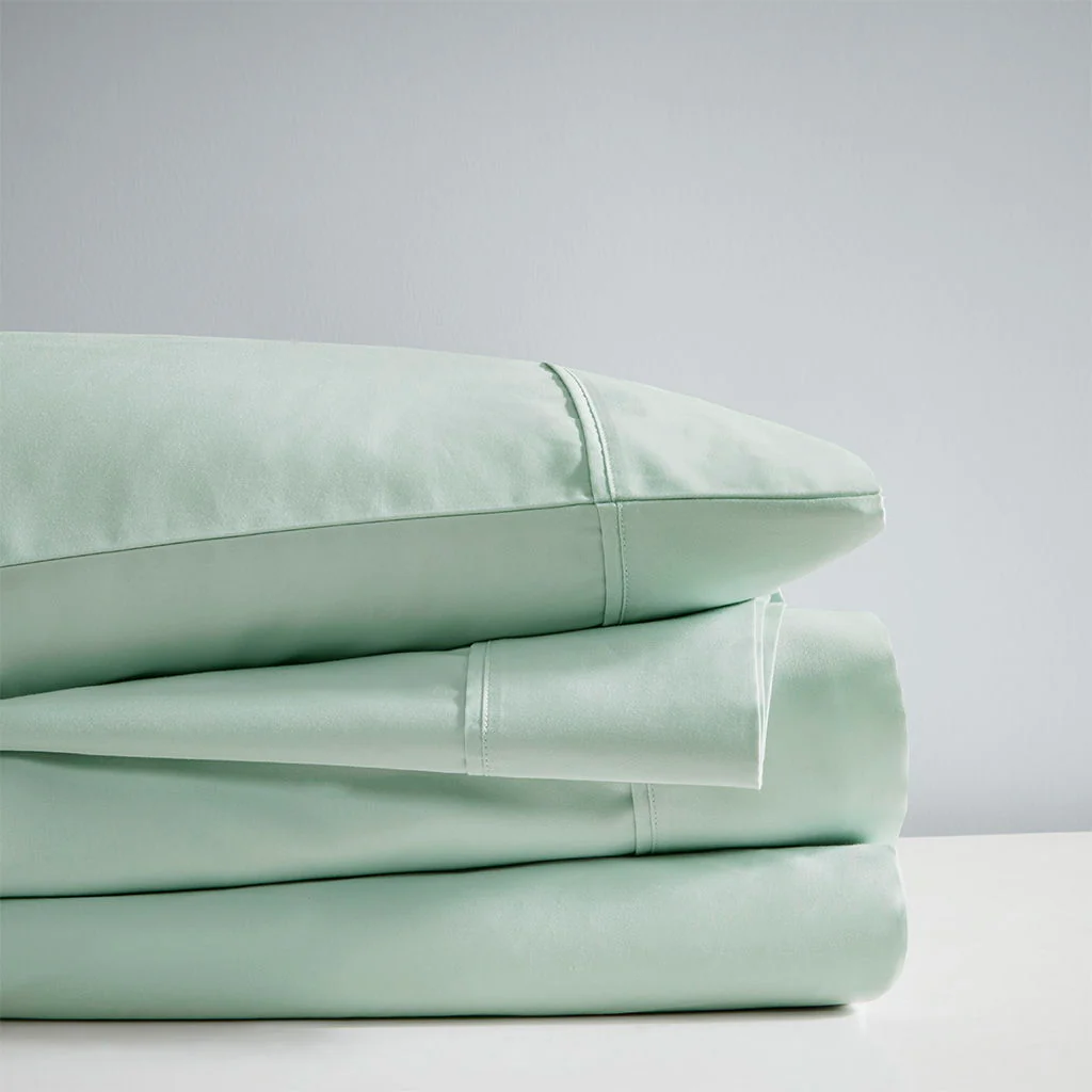 1000 Thread Count - HeiQ Smart Temperature Cotton Blend 4 Piece Sheet Set - Seafoam - Image 2