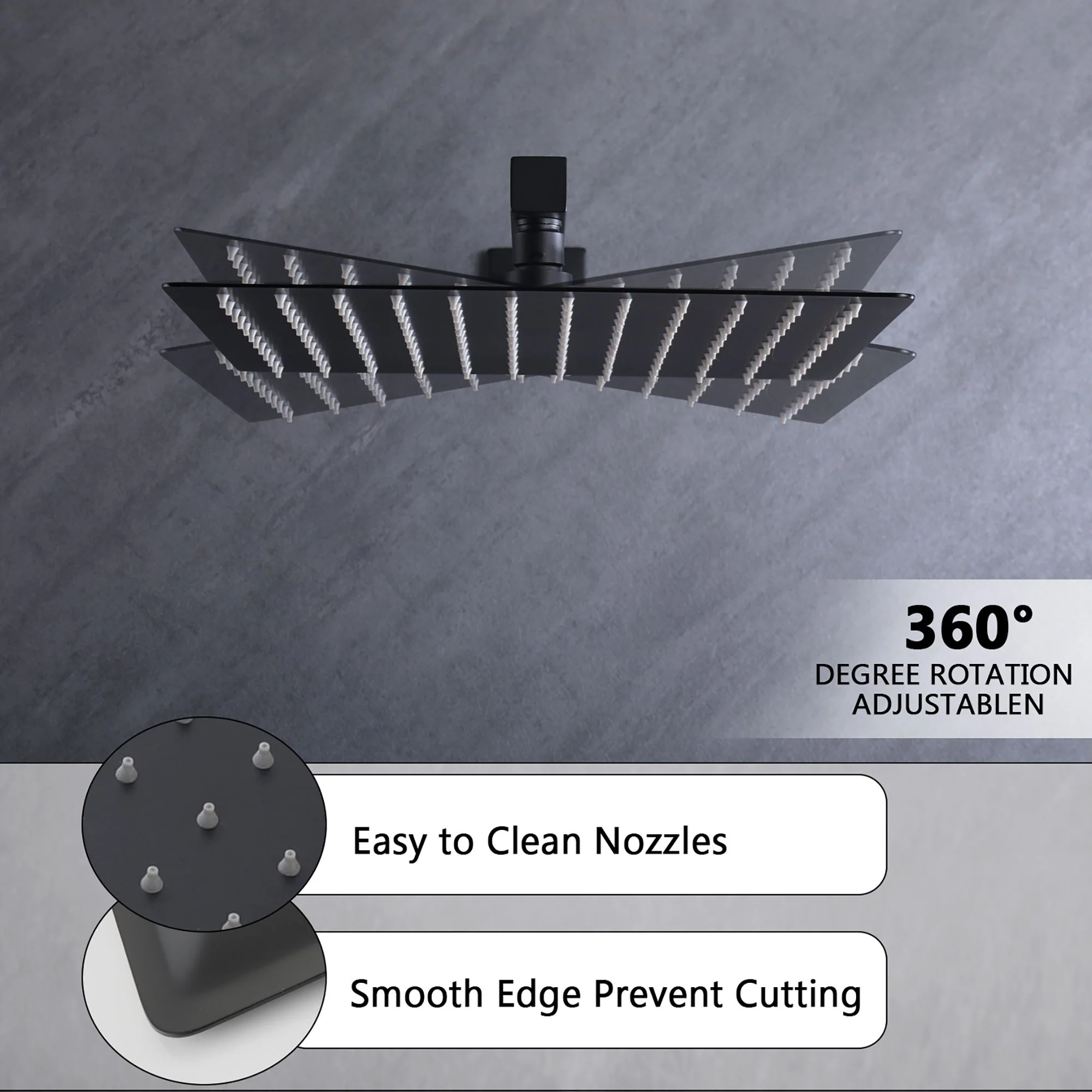 12" Ceiling Mount Shower System With Rain Mixer And Handheld Shower - Image 2