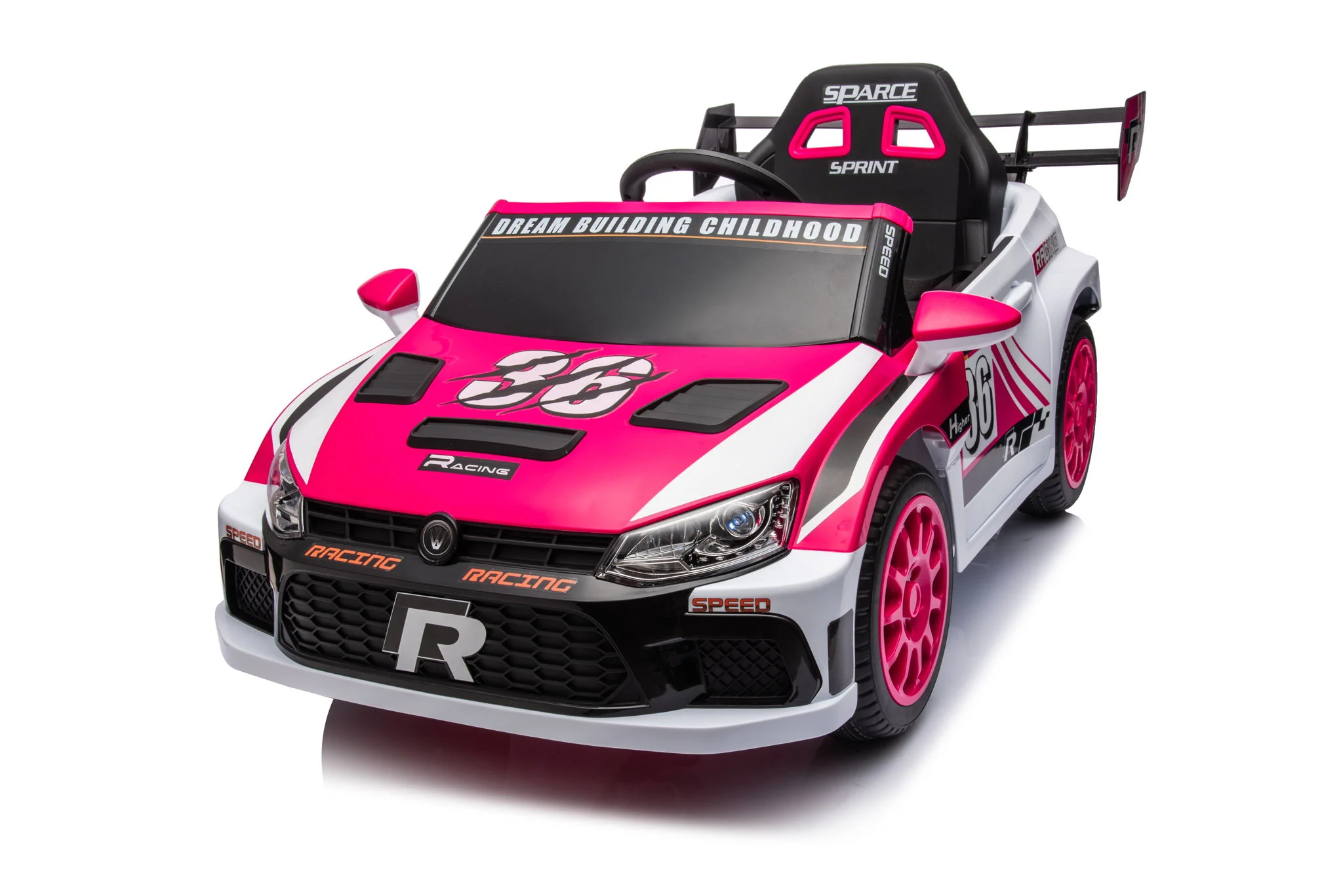 12V4A 20W*2 One Button Start, Forward And Backward, High And Low Speed, Music, Front Light, Power Display, Two Doors Can Open, 2.4G R / C, Seat Belt Four Wheel Absorber Kids Ride On Car - Image 2