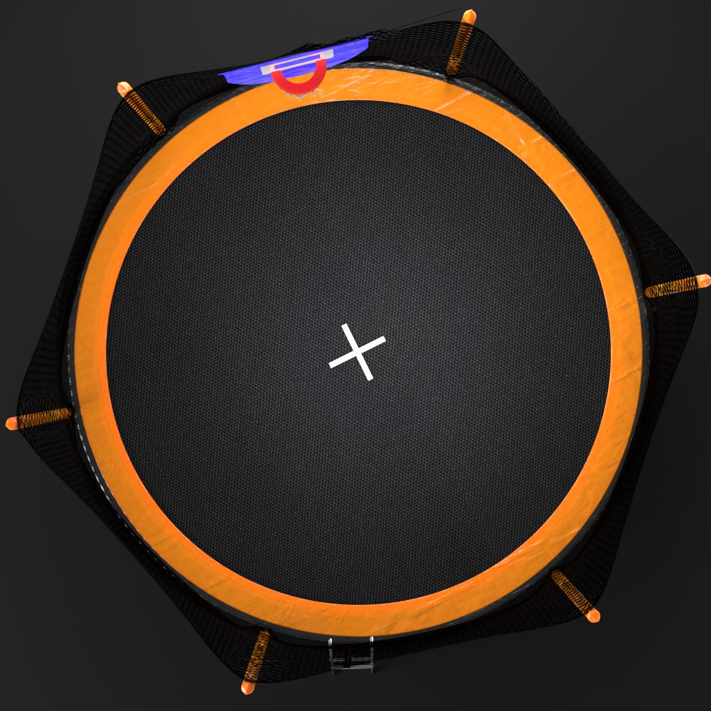 14Ft Powder Coated Advanced Trampoline With Basketball Hoop Inflator And Ladder (Outer Safety Enclosure) - Orange - Image 4