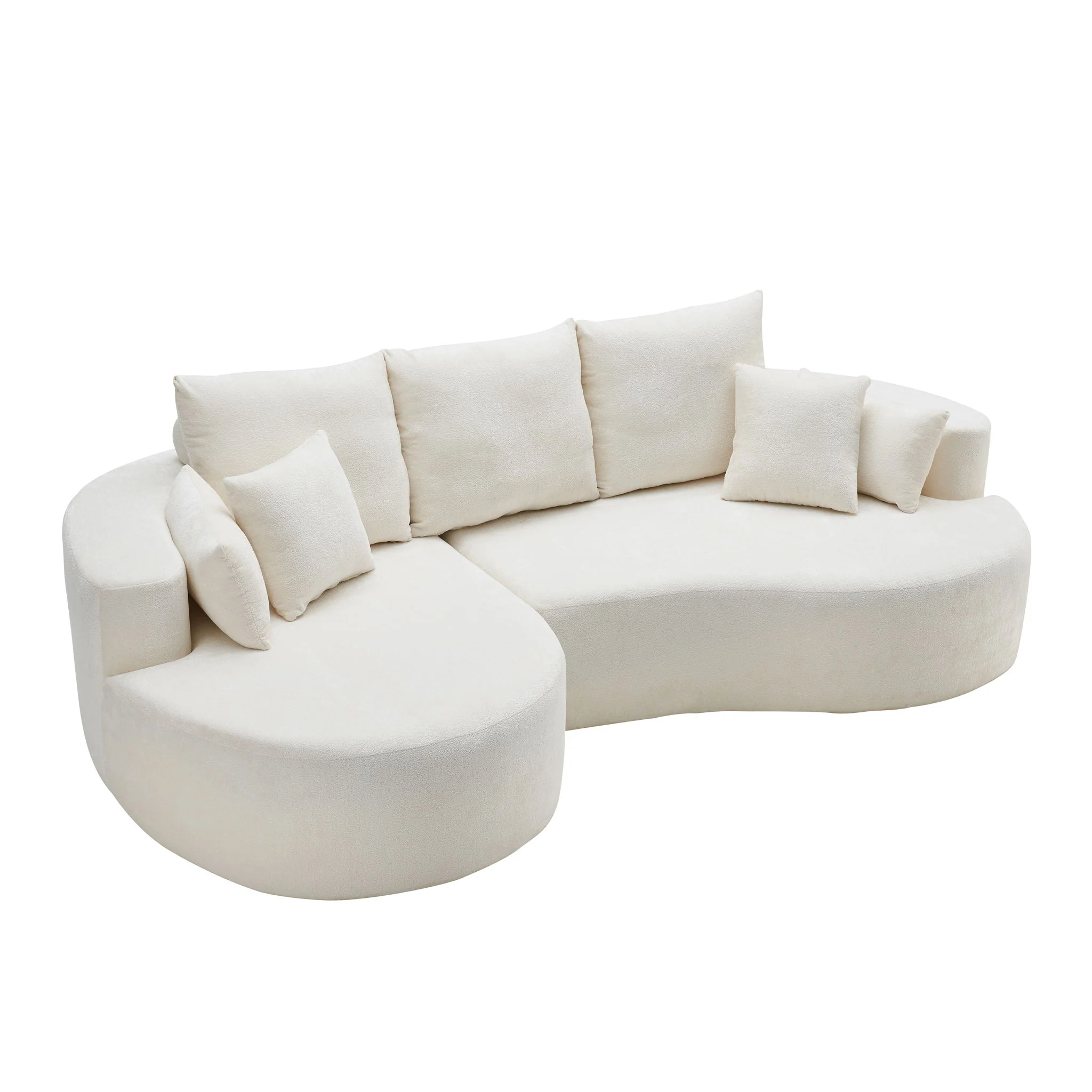 2 Piece Fabric Cloud Curved Sectional Sofa With Chaise For Living Room - Image 2