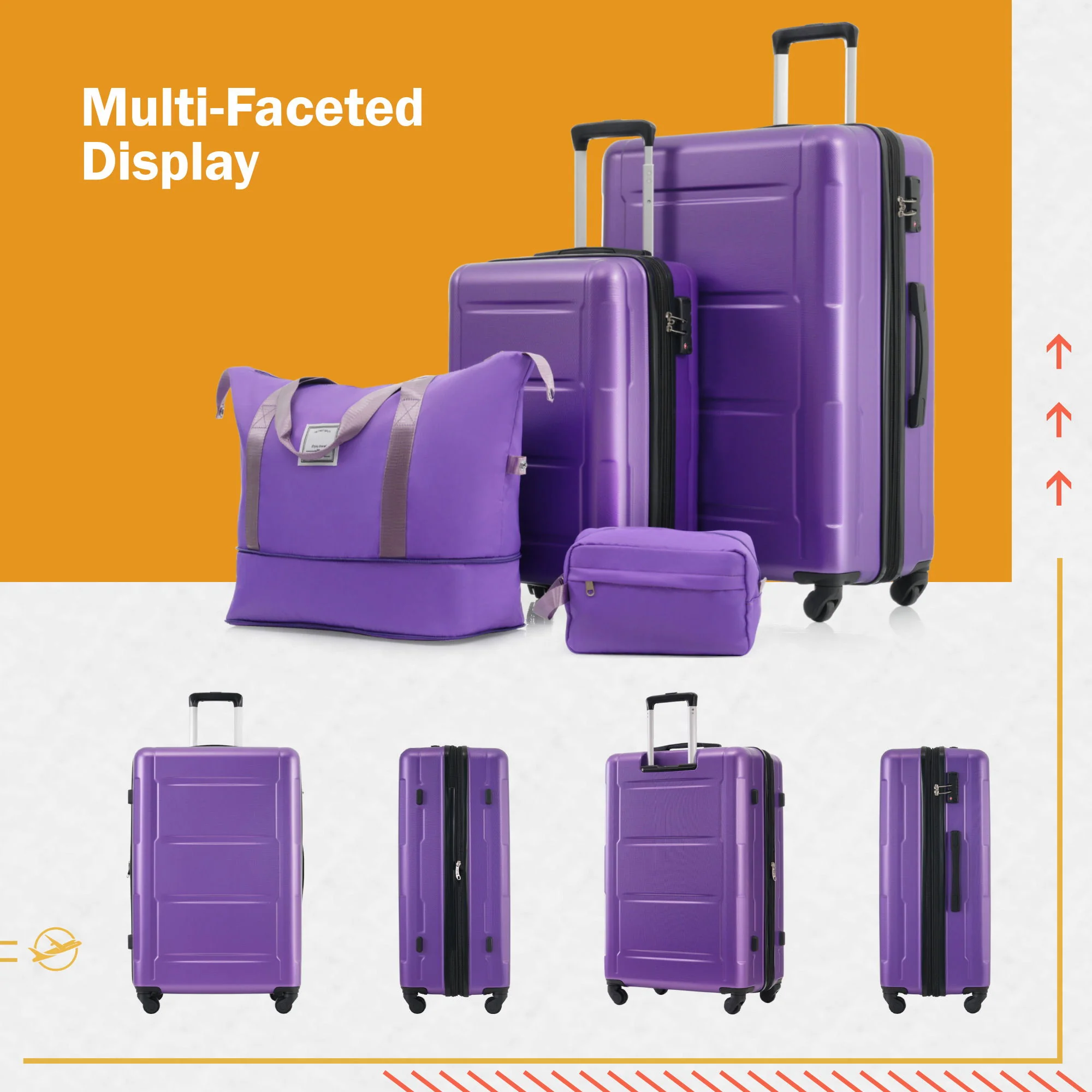2 Piece Luggage Set With Bags Expanable Spinner Wheels ABS Lightweight Suitcase With Tsa Lock 20" / 24" - Image 7