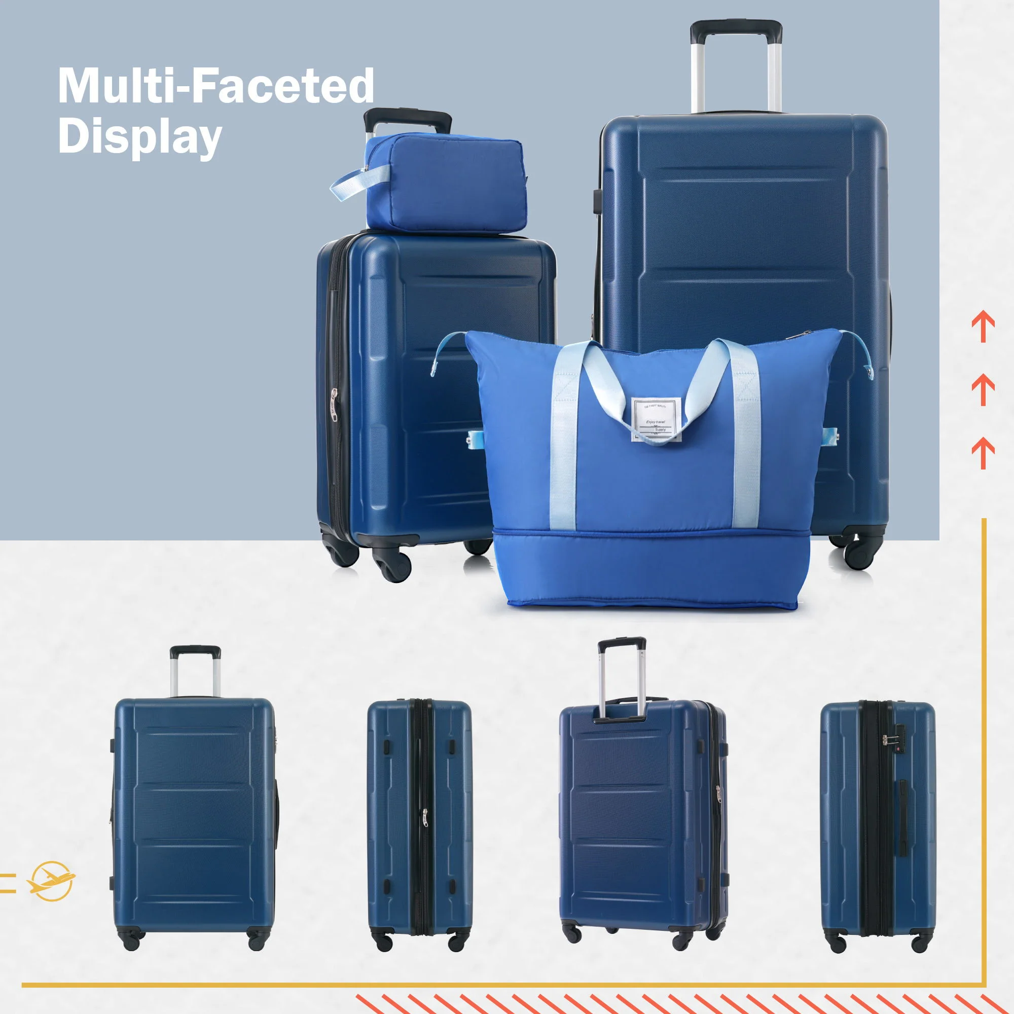 2 Piece Luggage Set With Bags Expanable Spinner Wheels ABS Lightweight Suitcase With Tsa Lock 20" / 24" - Image 9
