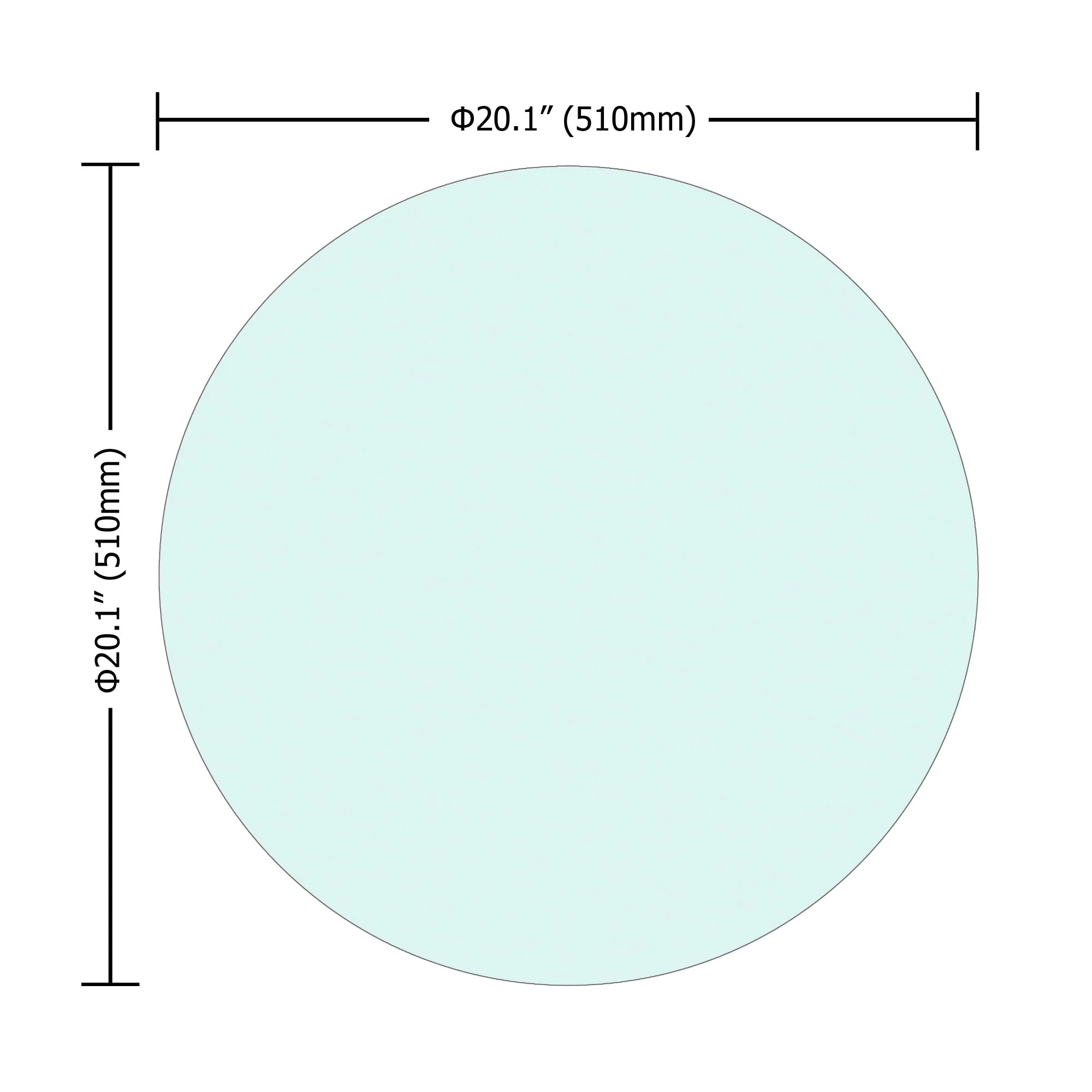 20" Round Tempered Glass Table Top Clear Glass 1 / 4" Thick Flat Polished Edge - Transparent - Image 3
