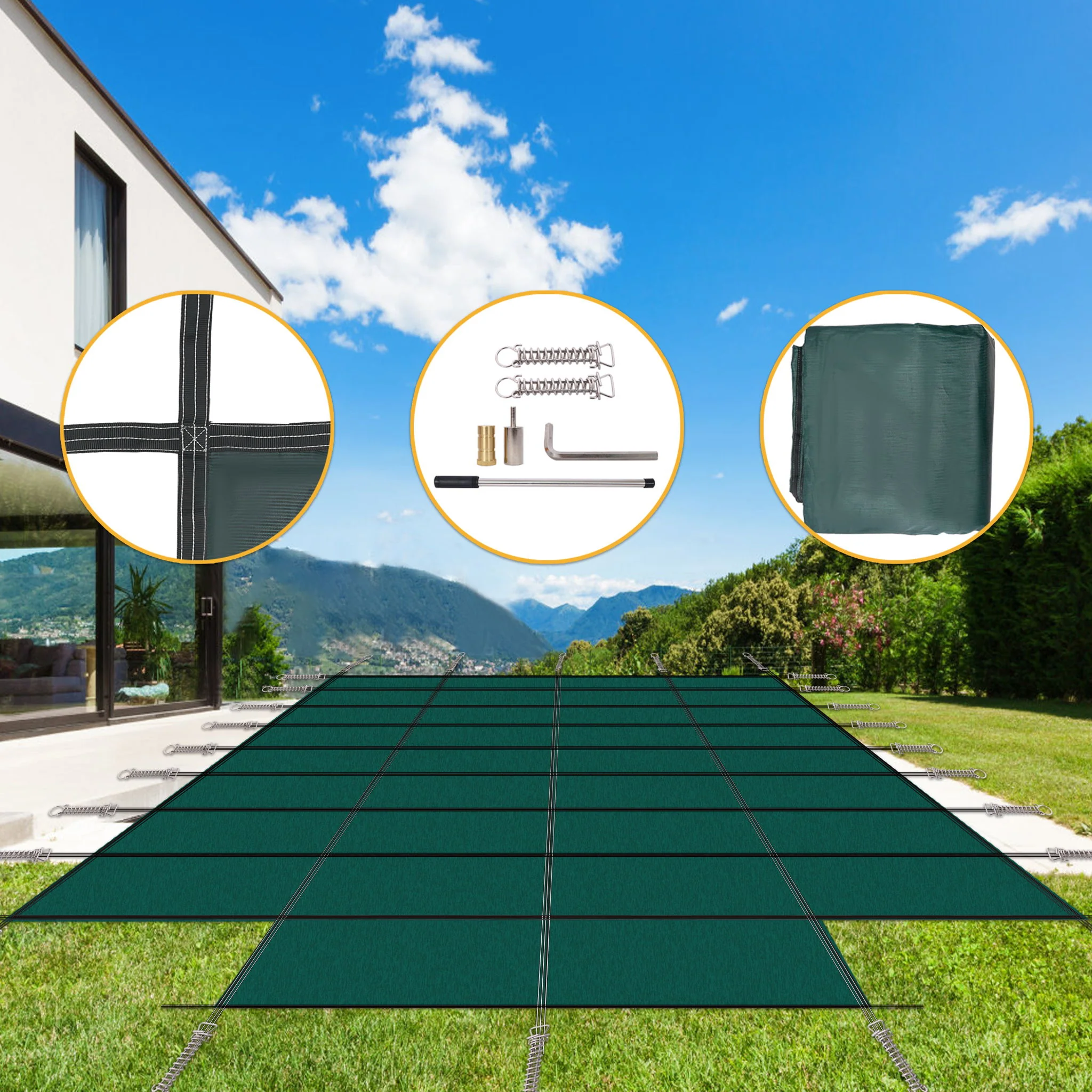 20 X 40 Ft High Strength Pool Safety Cover For Rectangular Inground Winter Swimming Pools - Image 2