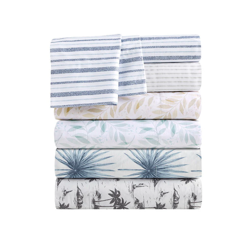 200 Thread Count Printed Cotton - Queen Sheet Set - Gray Stripe - Image 3