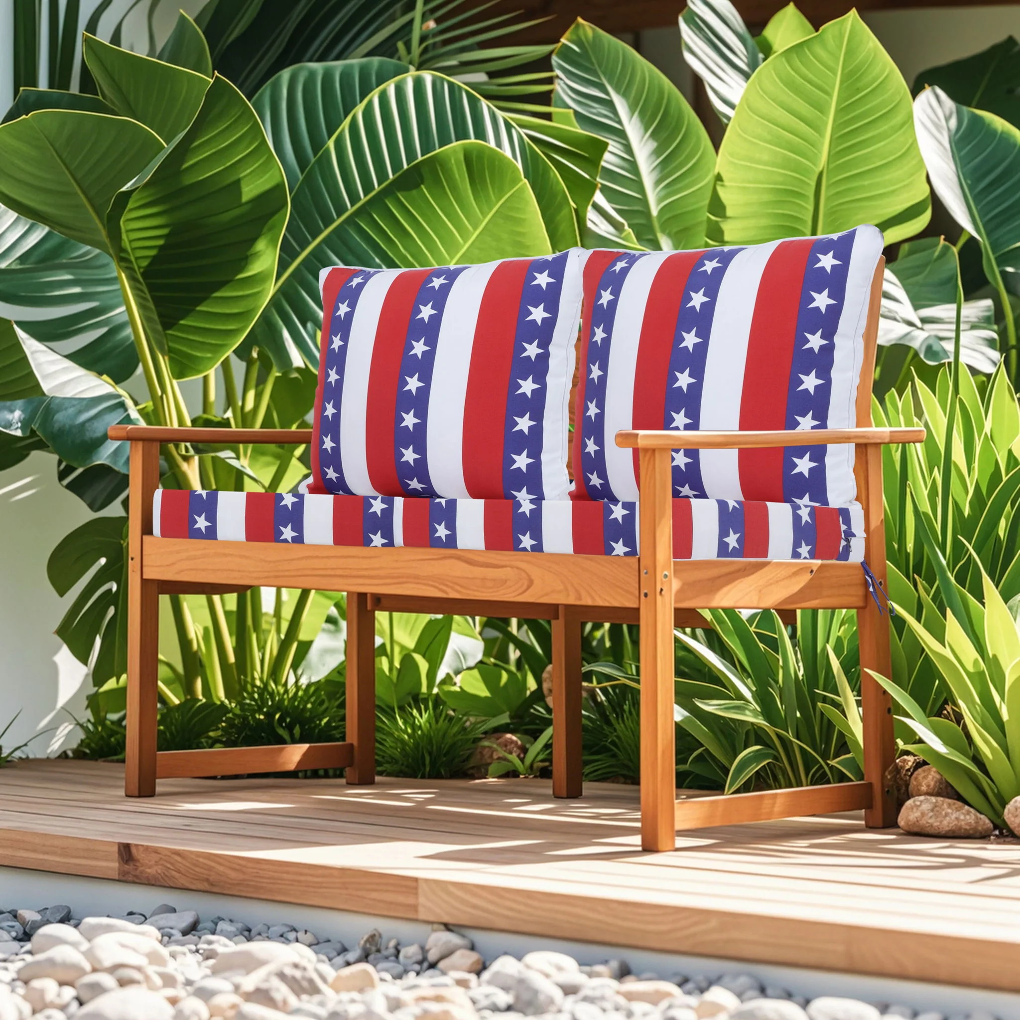 24X24 Inch Outdoor Deep Seat Cushion Set Waterproof Fade Resistant Patio Furniture Cushions With Removable Covers, Adjustable Straps & Handles (Set of 2) - Red - Image 4