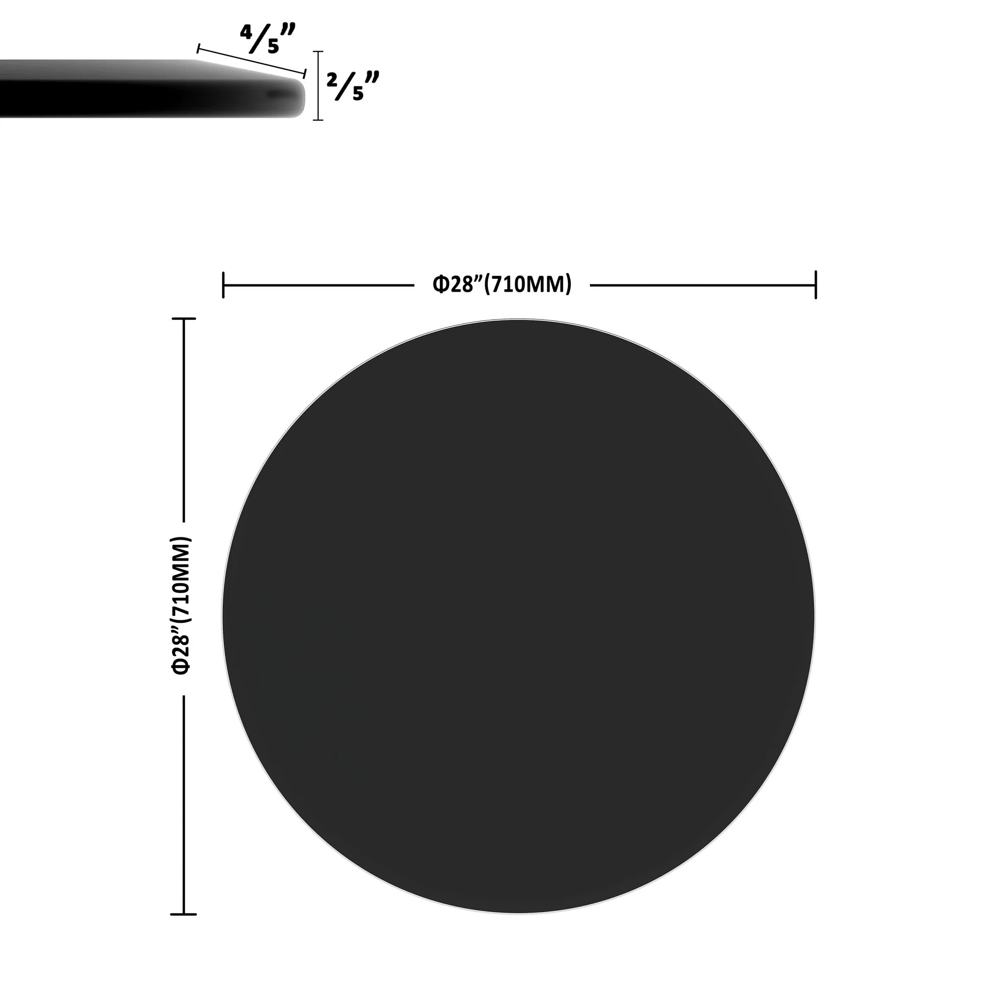 28" Round Tempered Glass Table Top Clear Glass Thick Beveled Polished Edge - Image 7