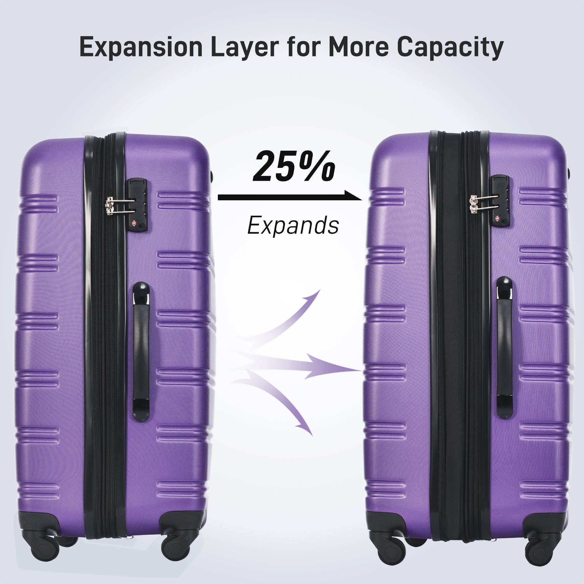 3 Piece Luggage Set Hardside Spinner Suitcase With Tsa Lock 20" 24" 28" Available - Image 12