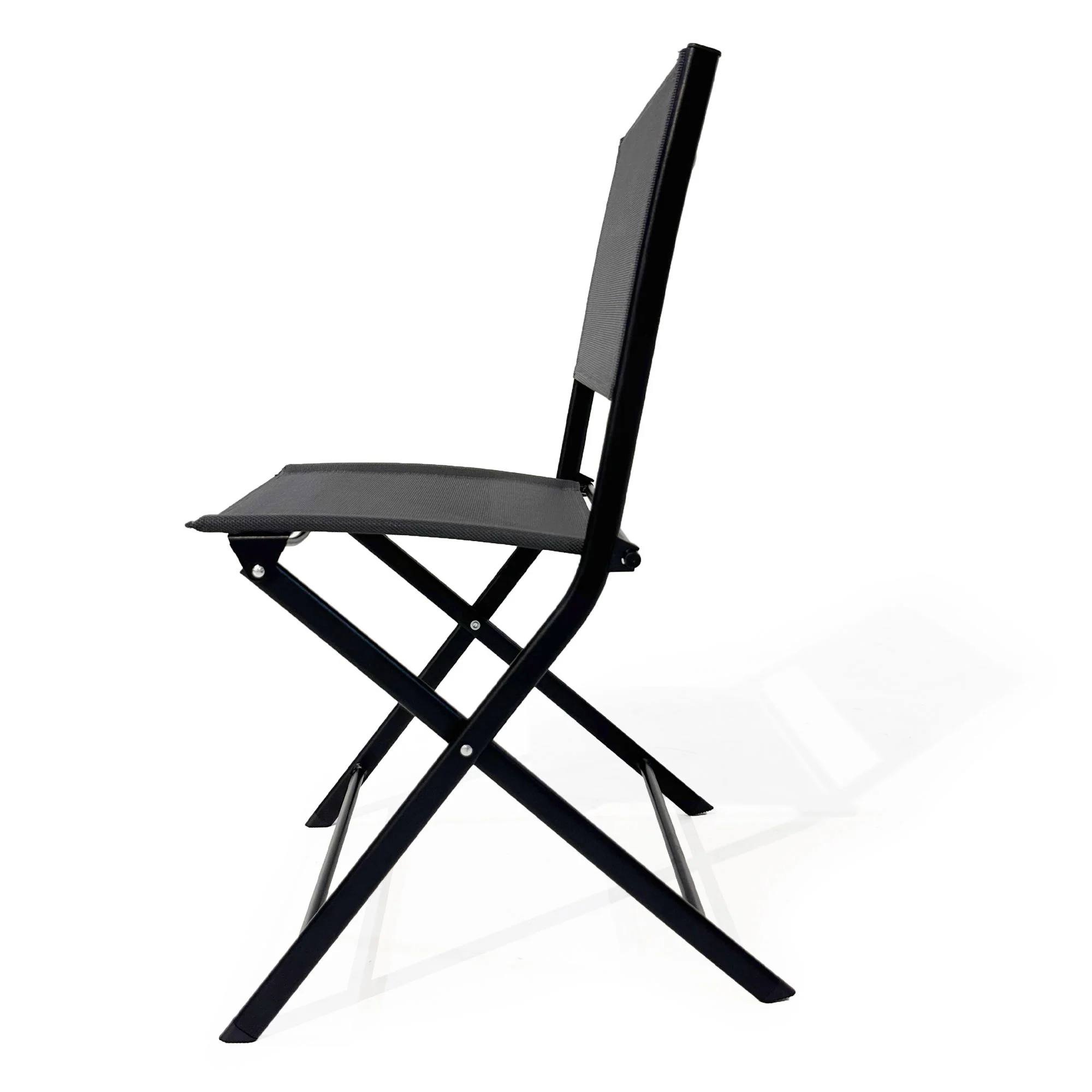 3 Piece Patio Bistro Set, Patio Set Of Foldable Patio Table And Chairs, Outdoor Patio Furniture Sets - Black - Image 2
