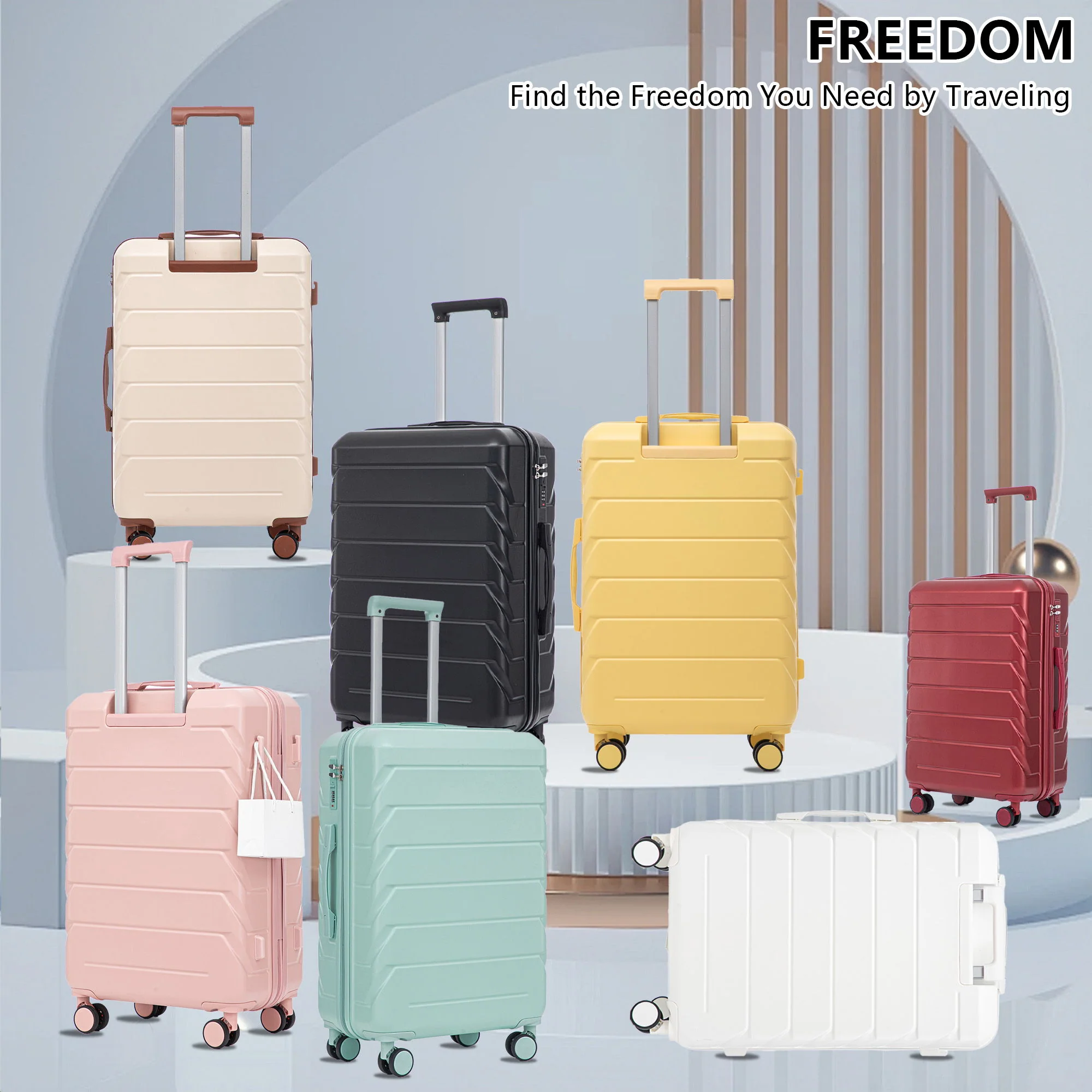 3 Pieces Set 20" / 24" / 28" Spinner Wheel Luggage With Combination Lock - Image 13