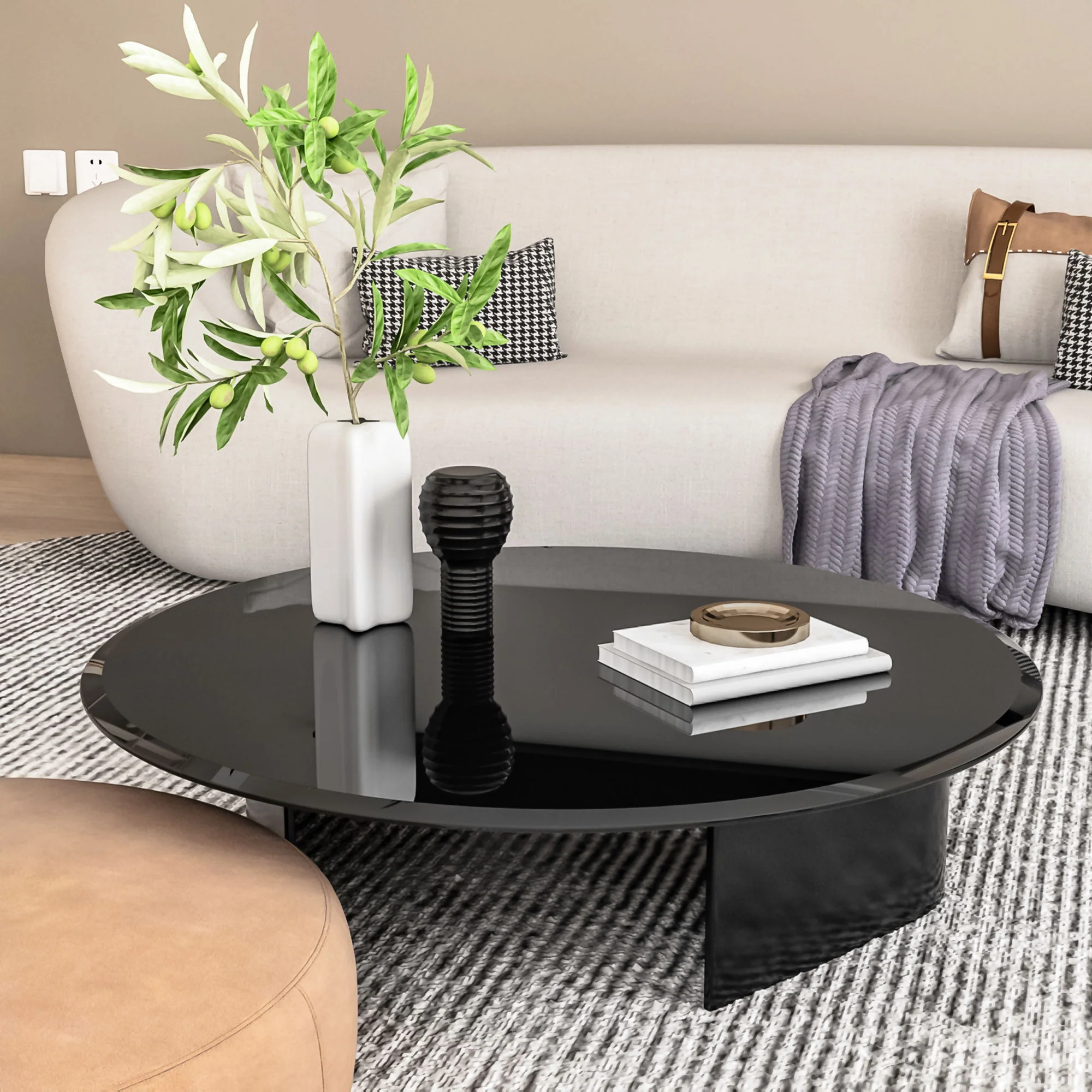 36" Round Tempered Glass Table Top Glass Thick Beveled Polished Edge - Image 4