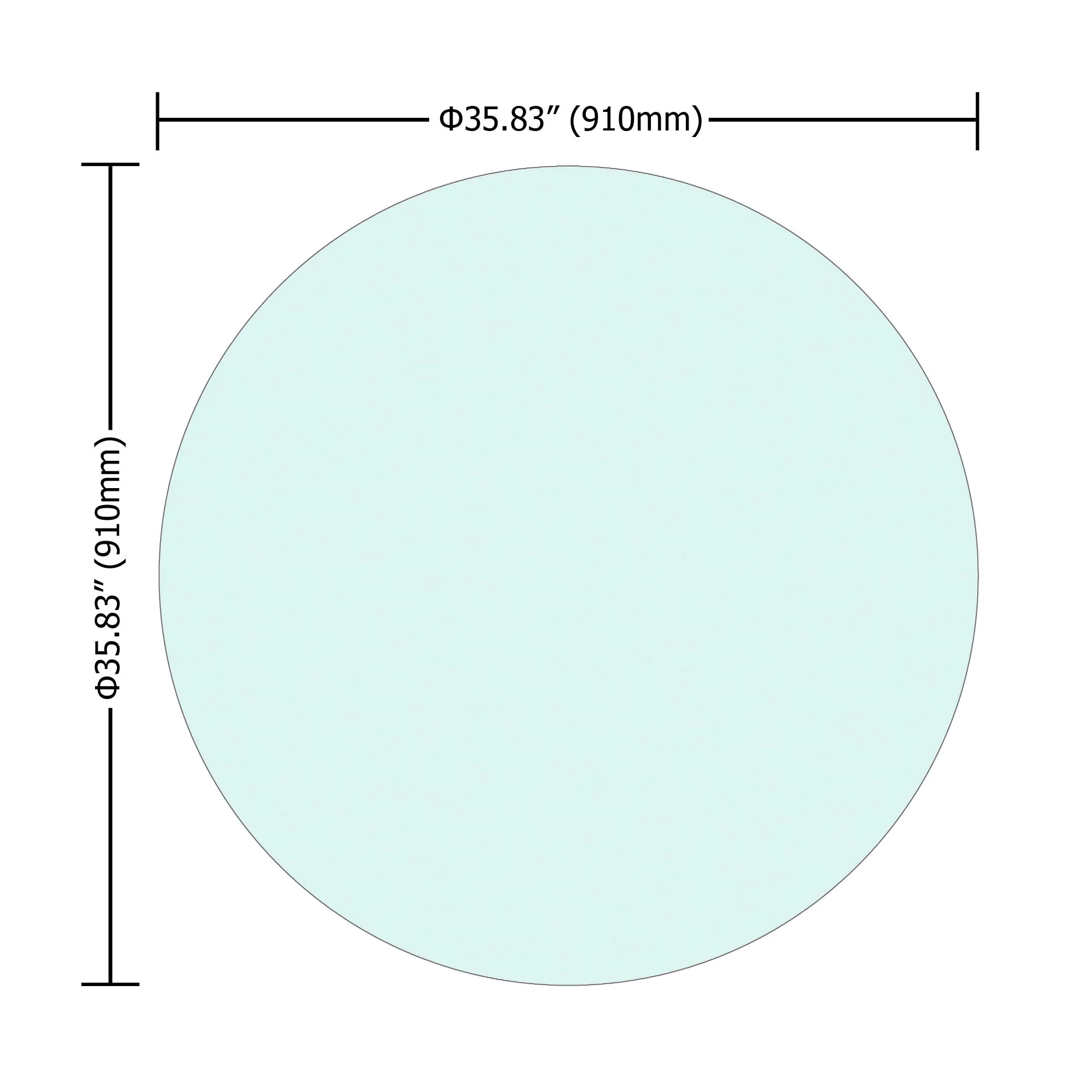 36" Round Tempered Glass Table Top Clear Glass 1 / 4" Thick Flat Polished Edge - Transparent - Image 4