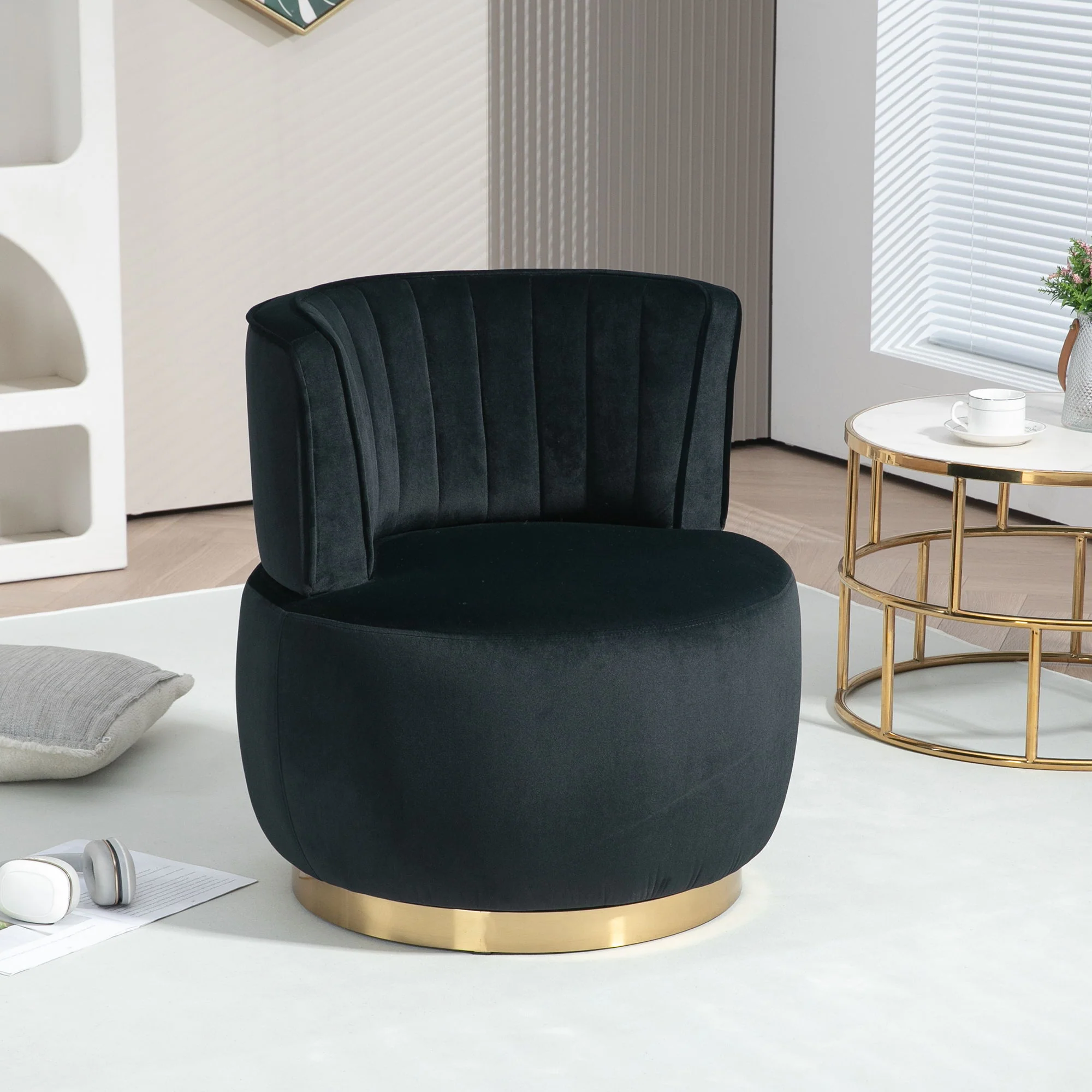 360 Degree Swivel Cuddle Barrel Accent Sofa Chair - Image 12