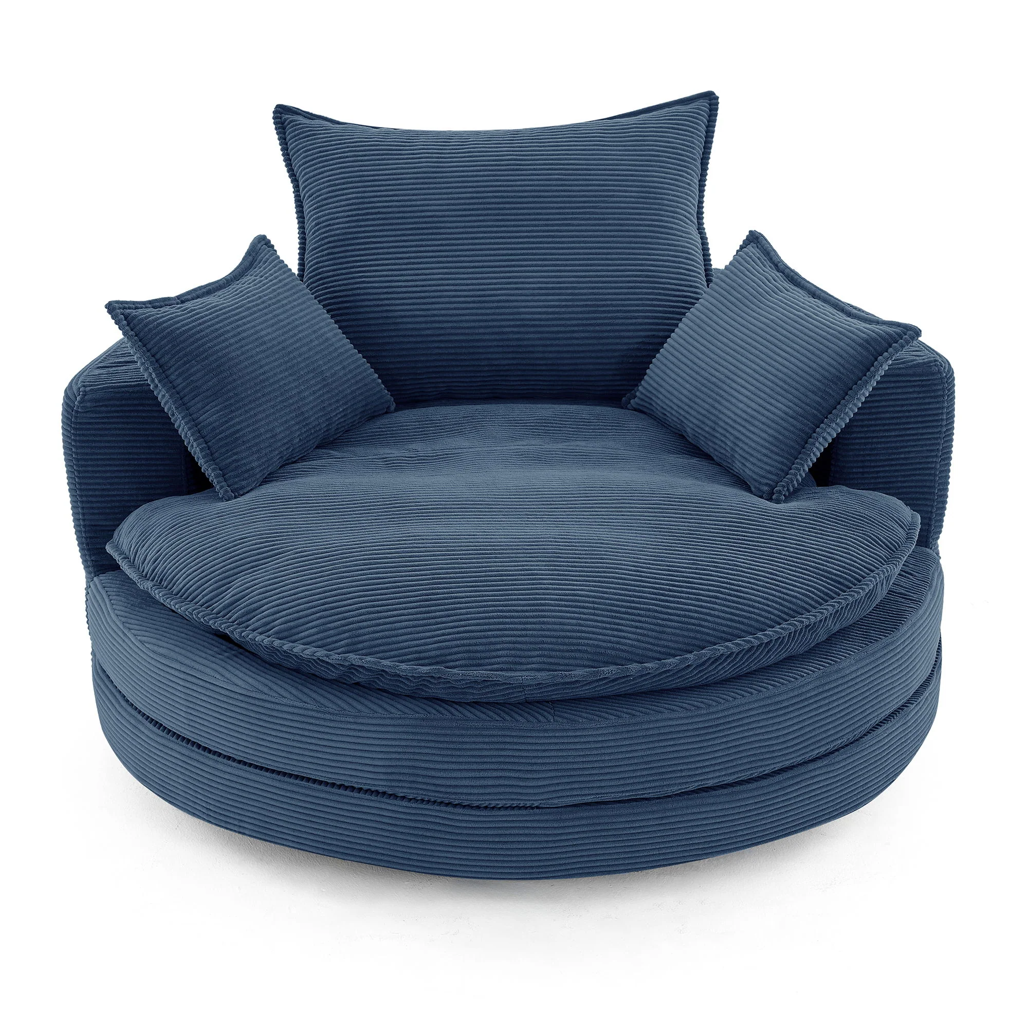 360° Swivel Accent Barrel Chair With Dual Layer Cushion And 3 Removable Pillows - Image 6