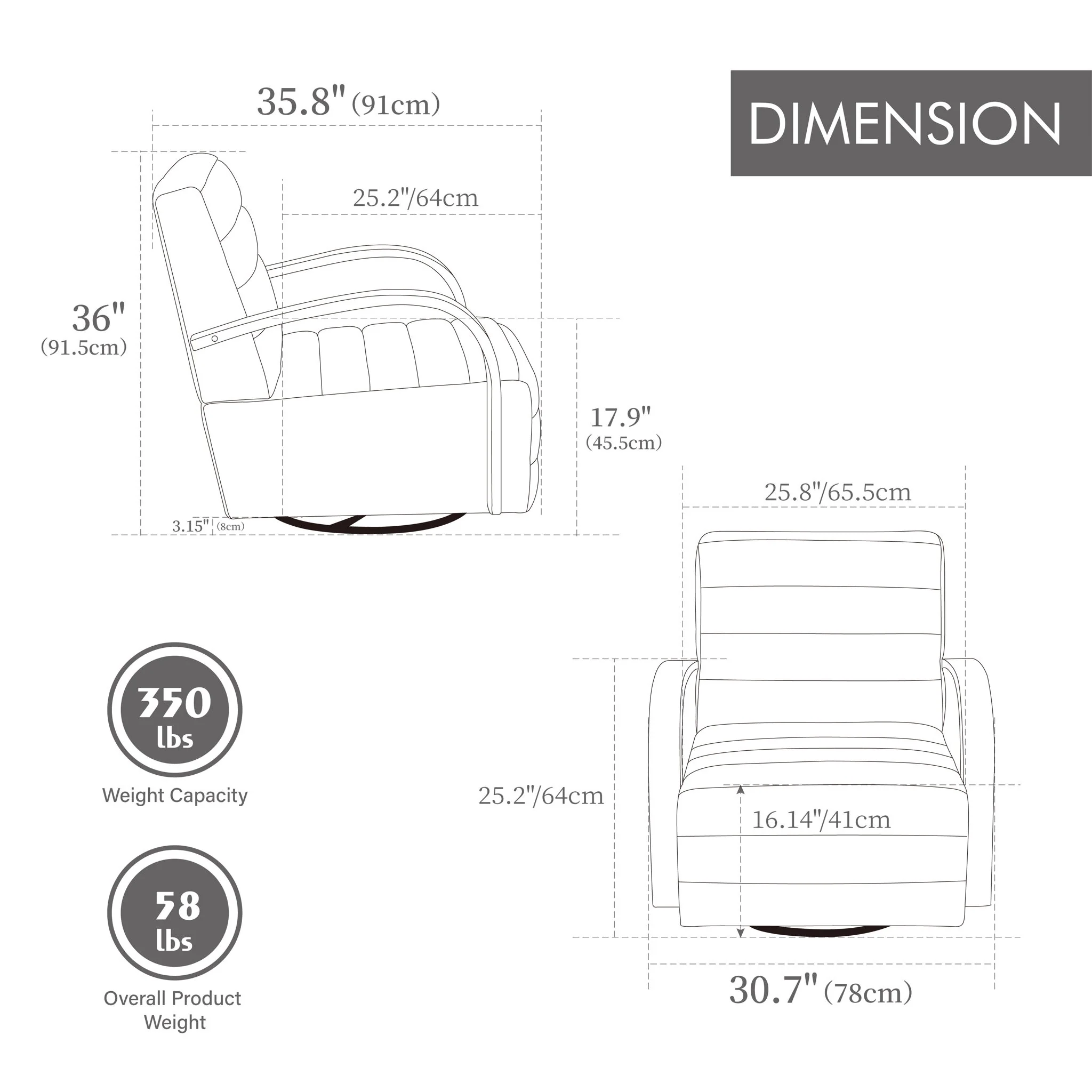 360° Swivel Accent Chair With Armrests, Comfy Lounge - Image 7