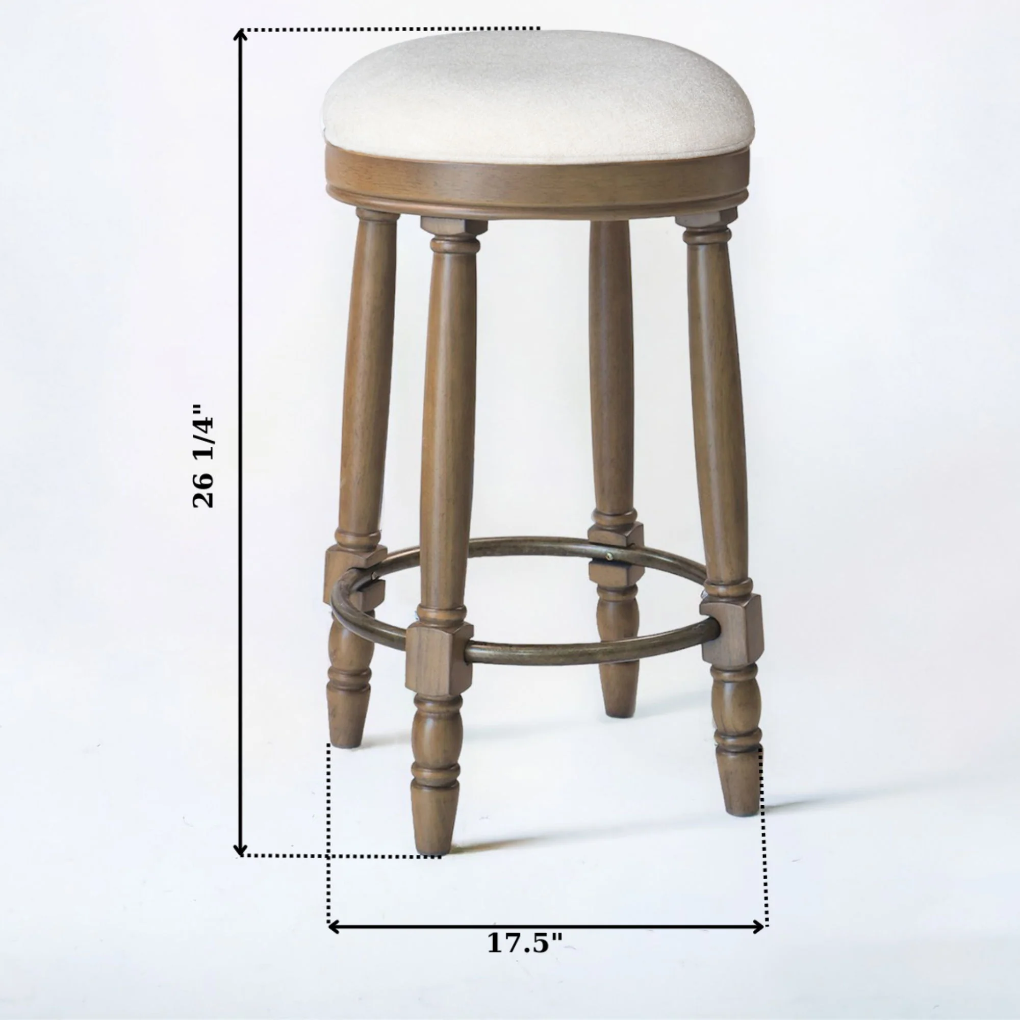 360° Swivel Wooden Barstools With Upholstered Seat, Counter Height (Set of 2) - Image 11