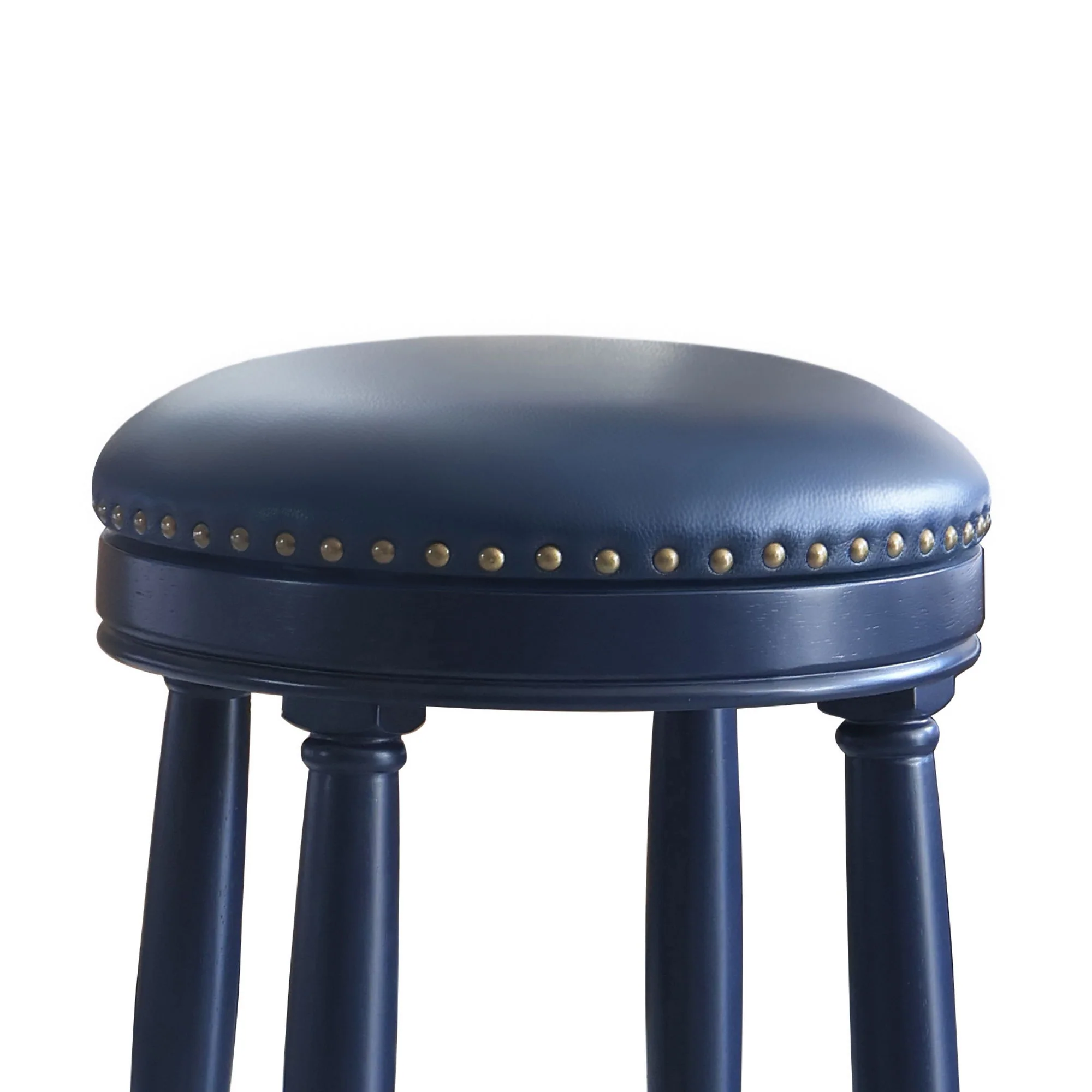 360° Swivel Wooden Barstools With Upholstered Seat, Counter Height (Set of 2) - Image 5