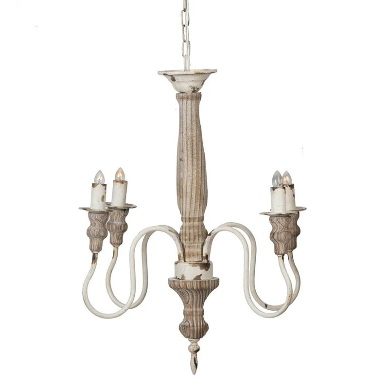 4 Light Chandelier, Hanging Light Fixture With Adjustable Chain For Kitchen, Bulb Not Included - Cream White - Image 3