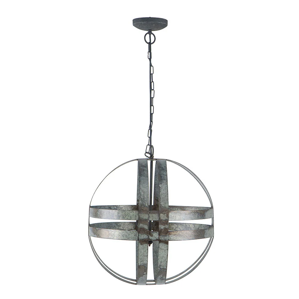 4 Light Galvanized Chandelier, Hanging Light Fixture With Adjustable Chain For Kitchen, Bulb Not Included - Gray - Image 3