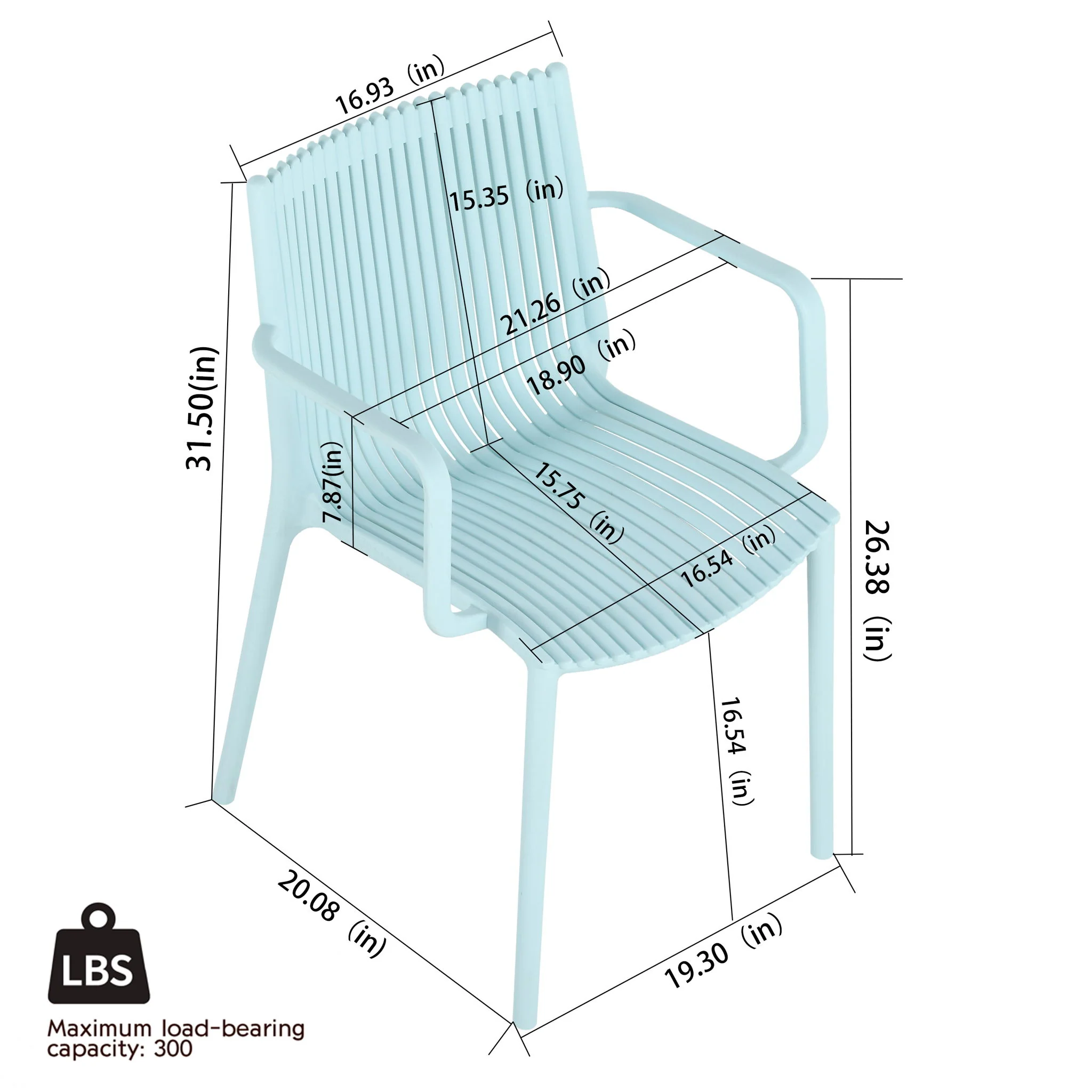 4 Modern Stackable Armchair Matched With Long Table - Image 5