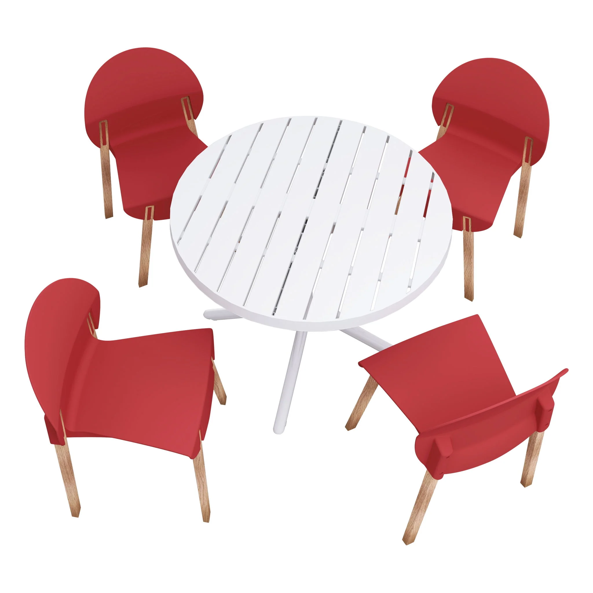 4 Piece Set Of Single Chairs, Traditional Elements With Round Table - Image 3