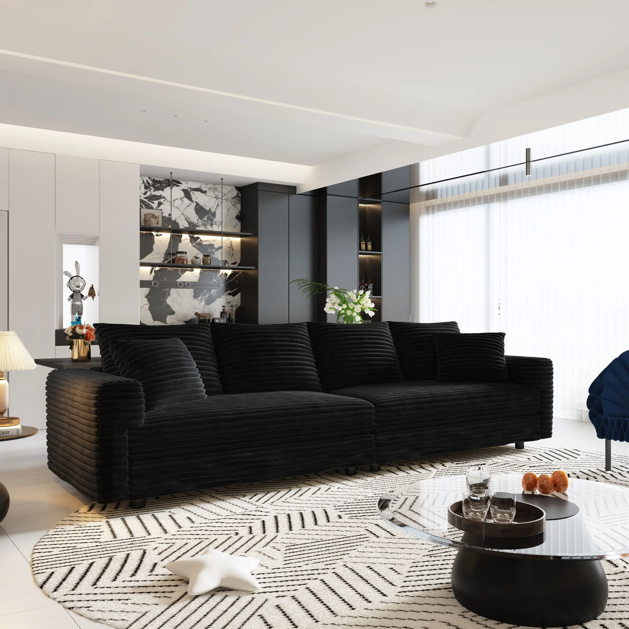 4 Seat Sofa, Deep Seat Couches With Soft Pillows - Image 10