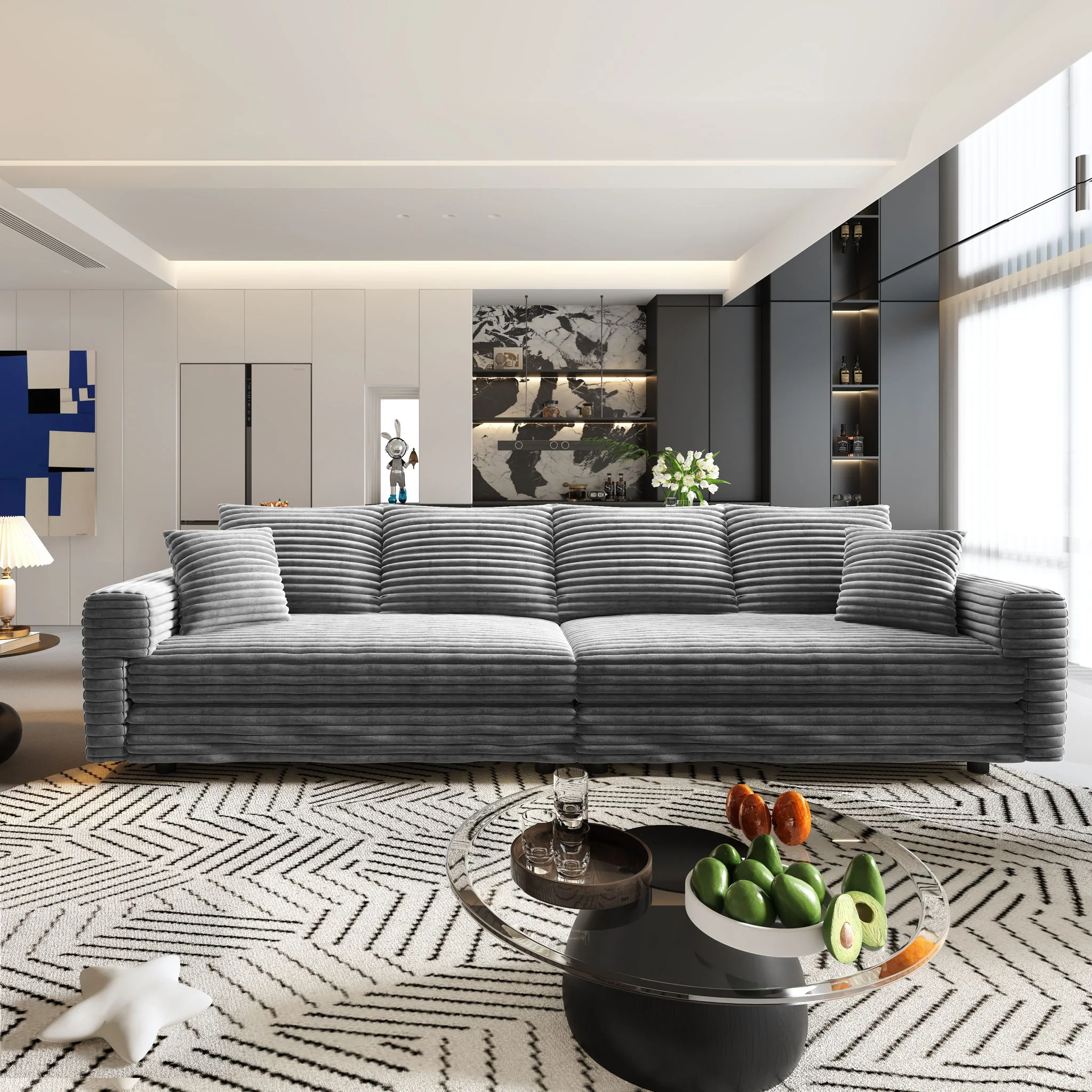 4 Seat Sofa, Deep Seat Couches With Soft Pillows - Image 7