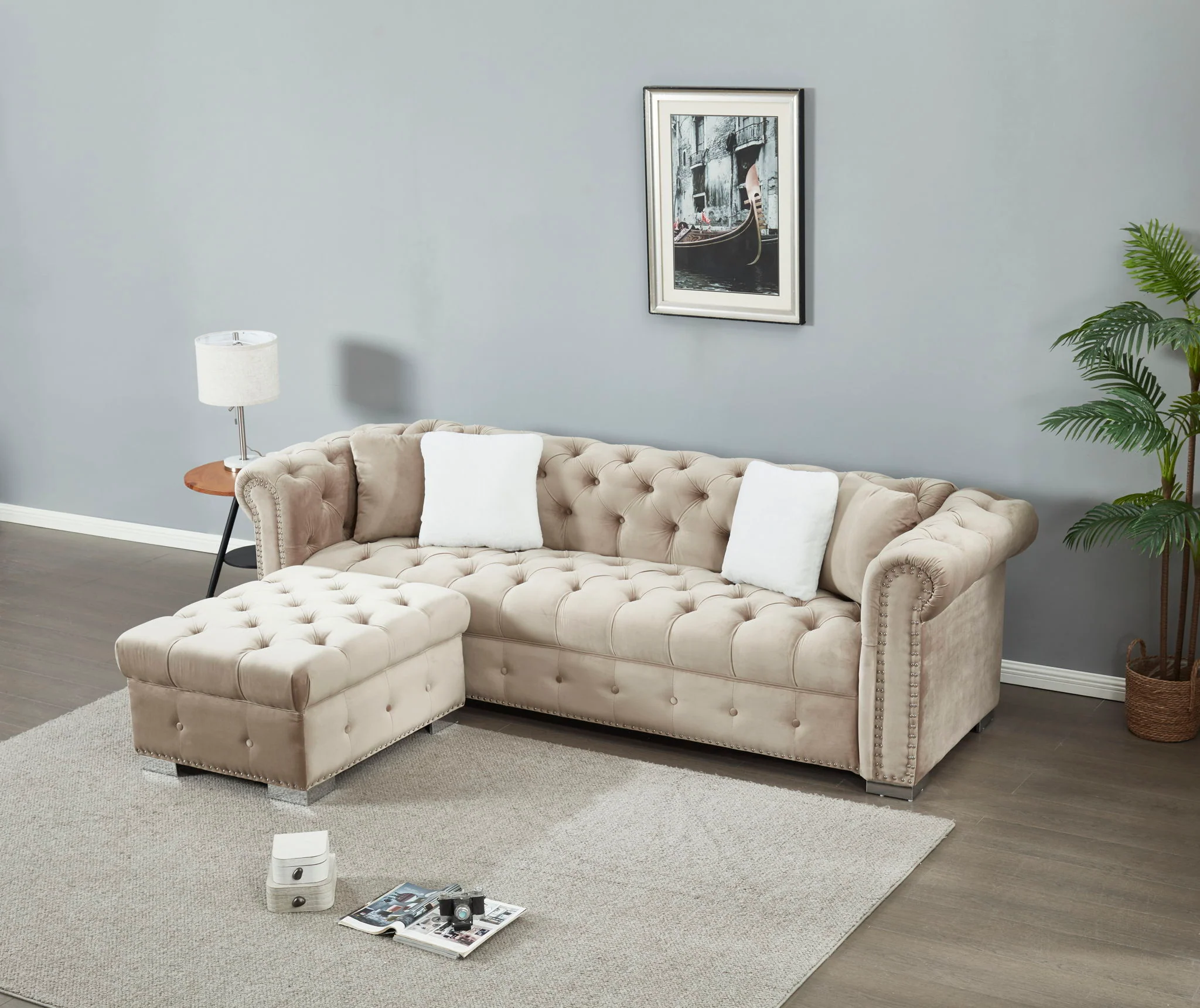 4 Seater Oversized L Shaped Reversible Sectional Sofa - Image 2
