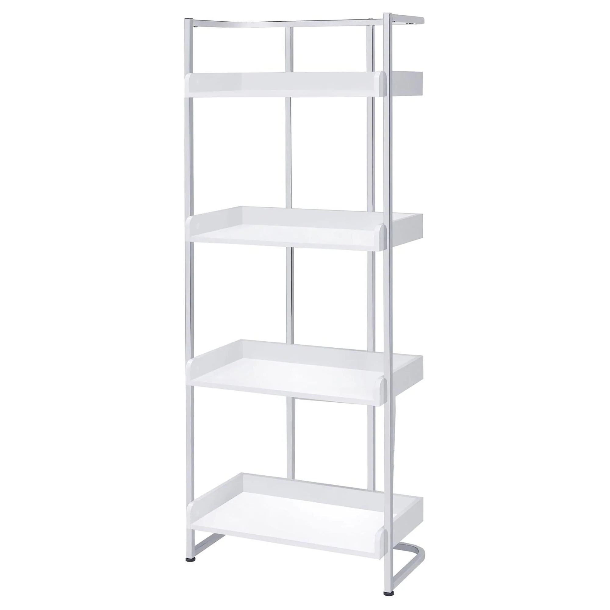 4 Shelf Open Back Bookcase With Accents - White - Image 4