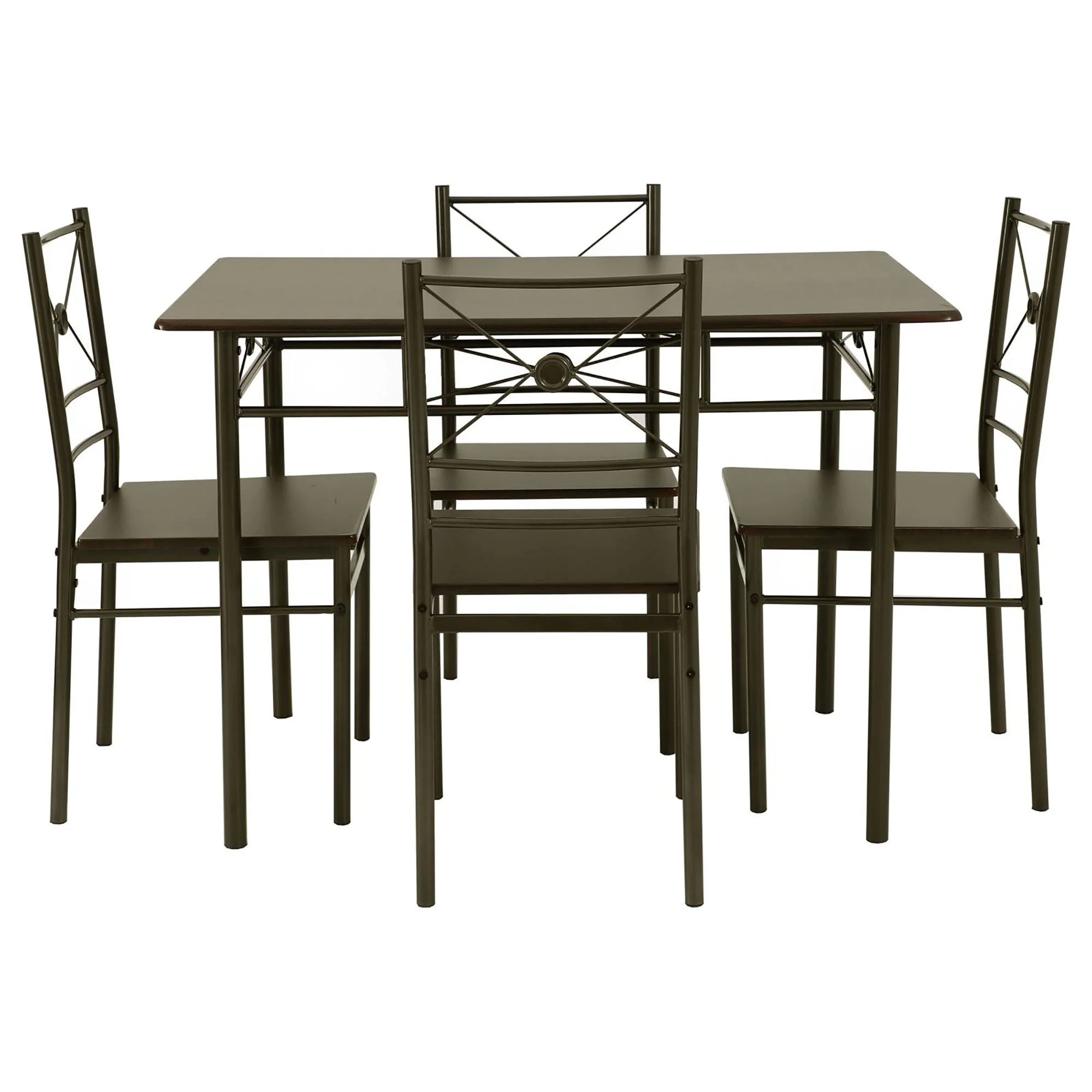 5 Piece Rectangle Dining Set With Tubing Base