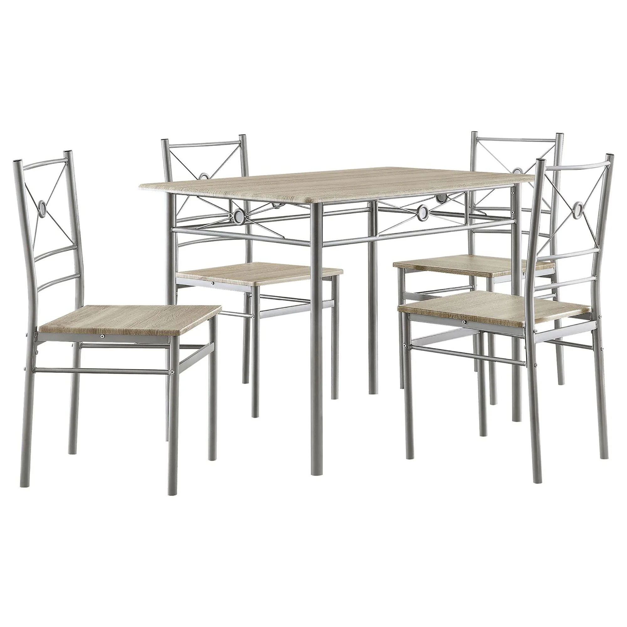 5 Piece Rectangle Dining Set With Tubing Base - Image 2