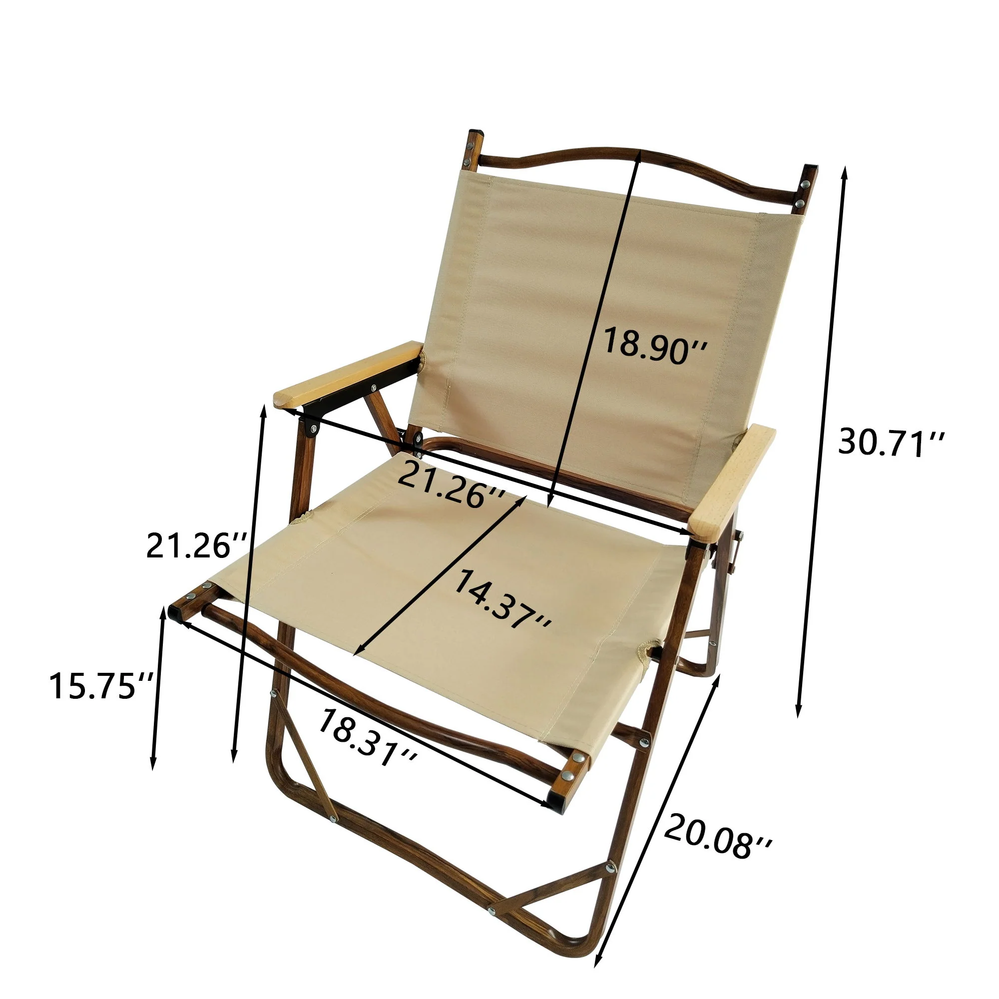 5 Pieces Dining Set, Multi-Function Foldable And Portable, 1 Dining Table & 4 Folding Chairs, Indoor And Outdoor Universal - Natural - Image 4