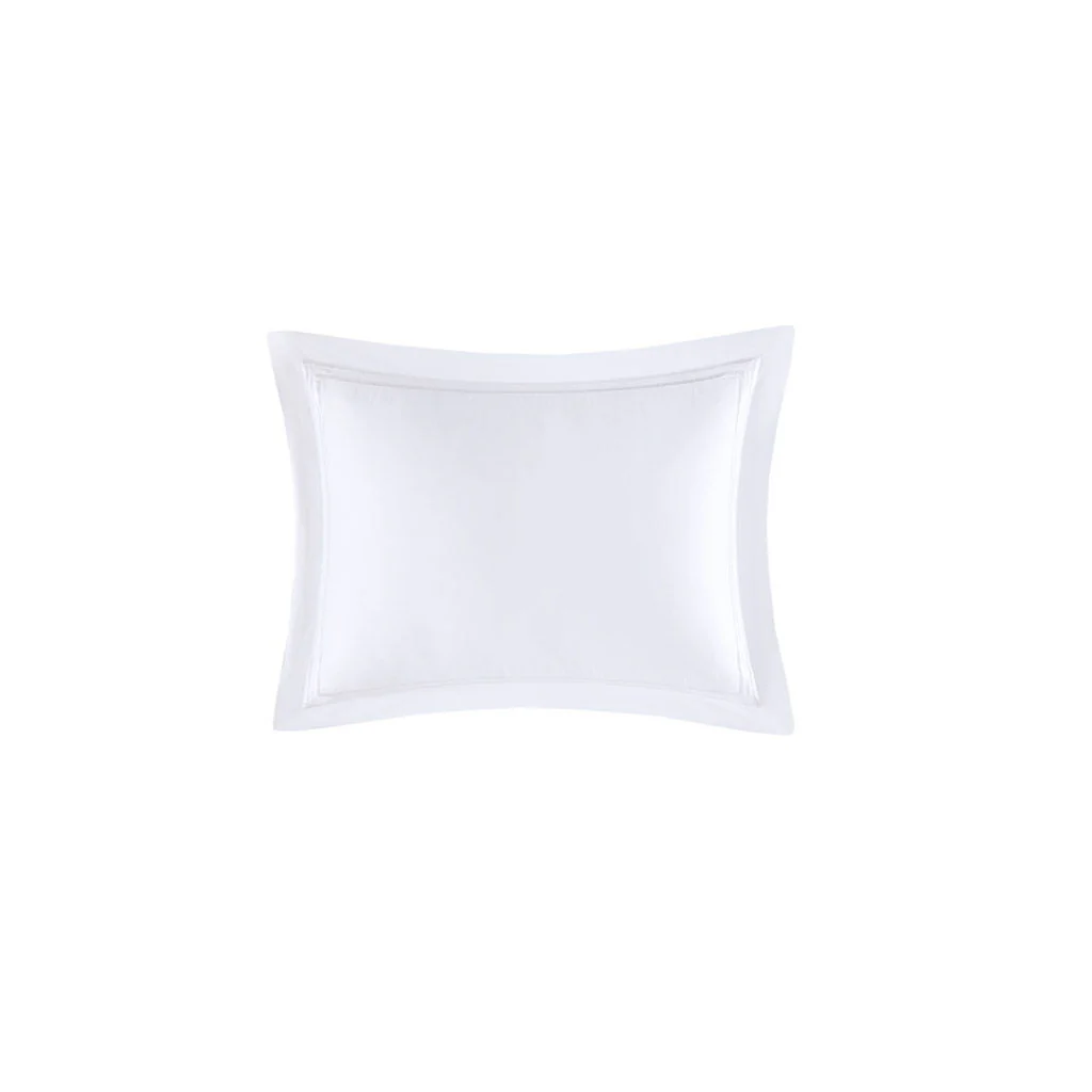 500 Thread Count Luxury - King Sateen Embroidered Duvet Cover Set - White - Image 2