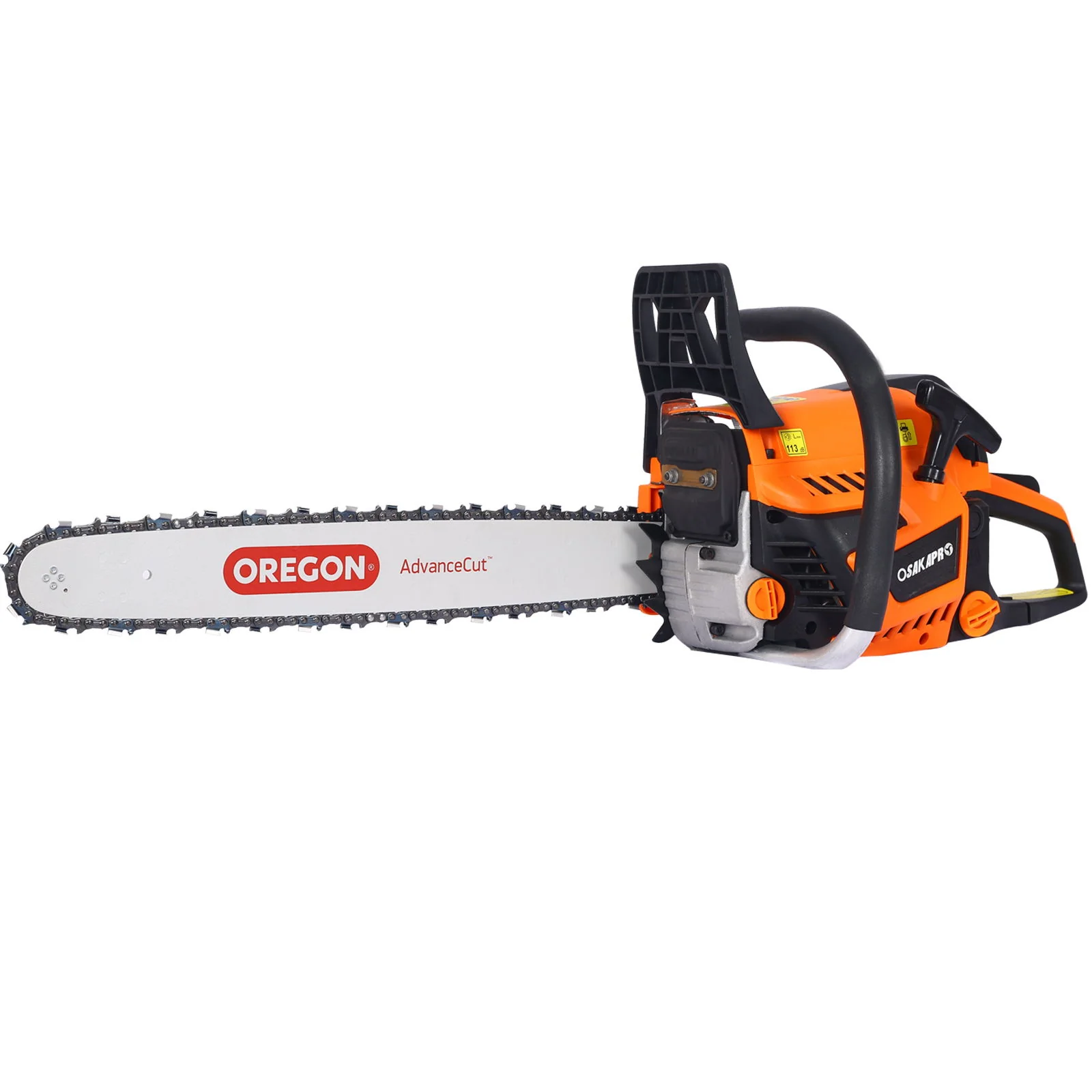 58Cc Gasoline Chainsaw 20" Bar For Wood Cutting With Oregon Chain And Bar - Orange - Image 2