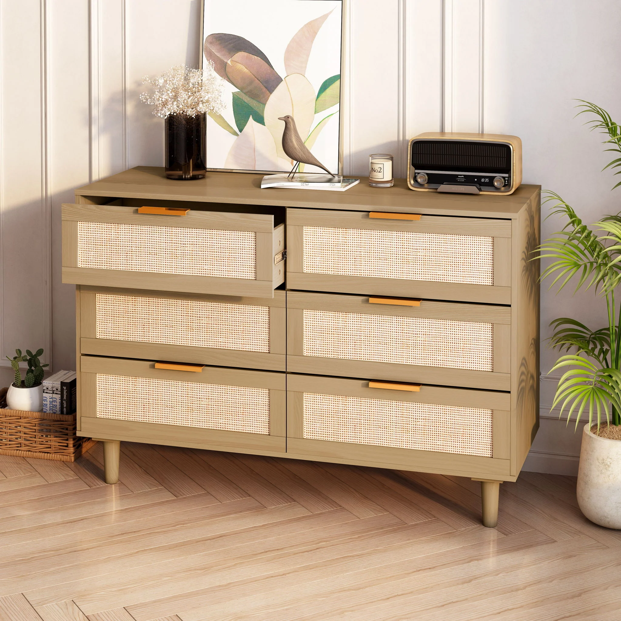6 Drawer Storage Modern Cabinet For Bedroom - Image 13