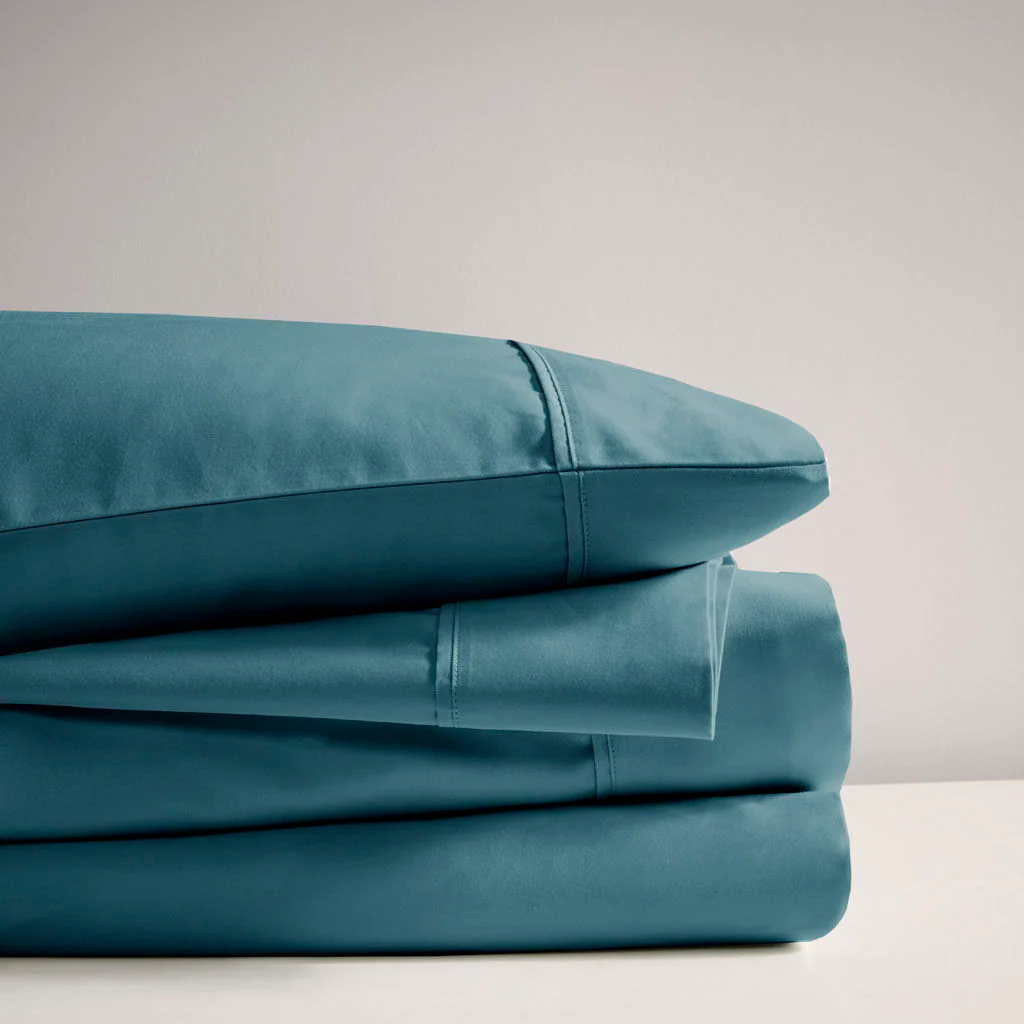600 Thread Count - Cooling Cotton Blend 4 Piece Full Sheet Set - Teal - Image 3