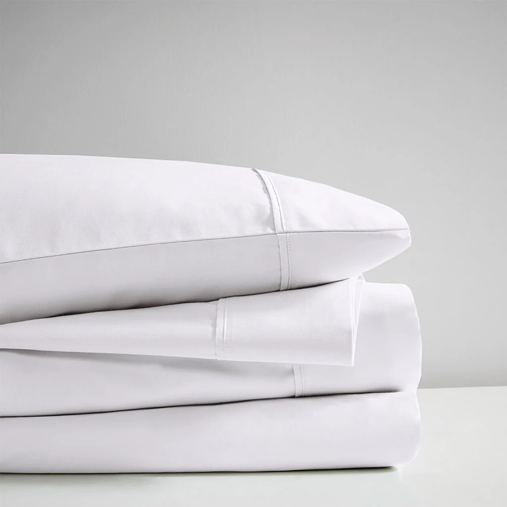 600 Thread Count - Cooling Cotton Blend 4 Piece Full Sheet Set - White - Image 2
