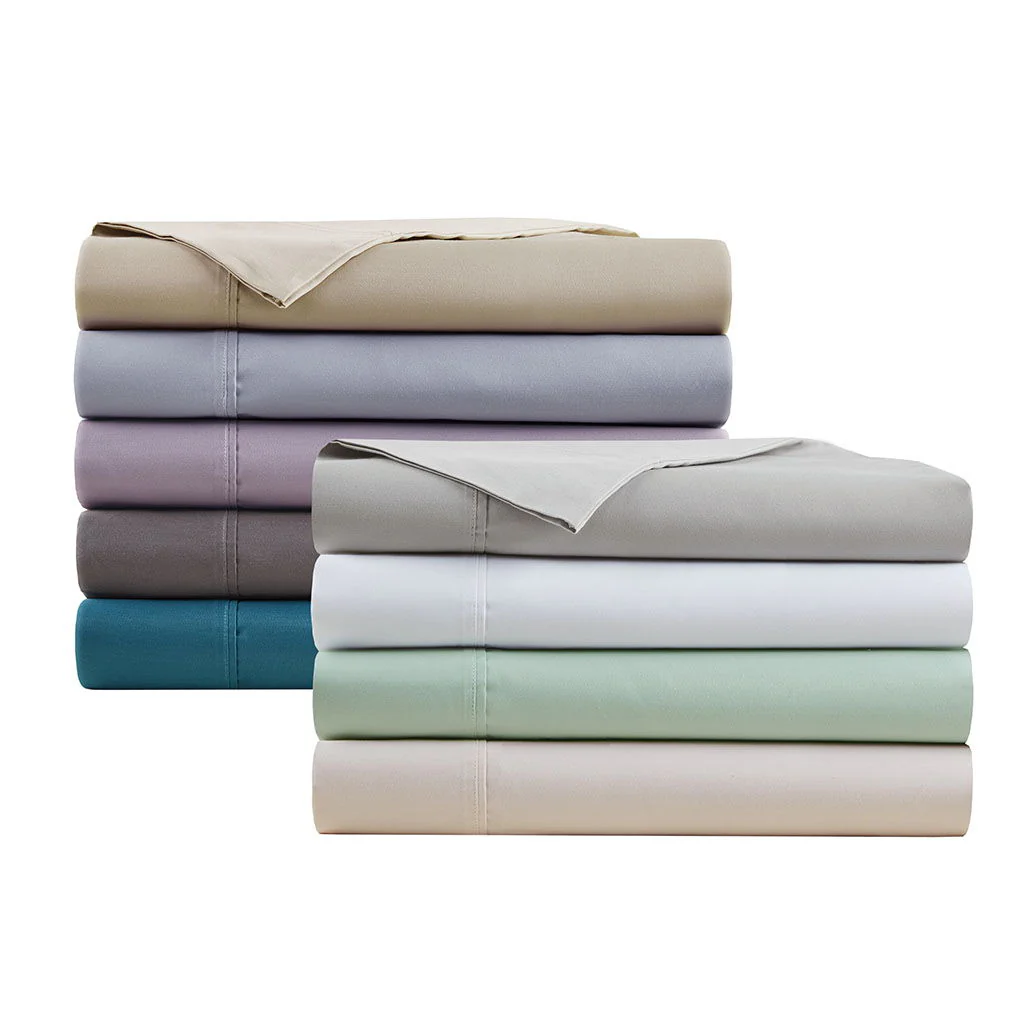 600 Thread Count - Cooling Cotton Blend 4 Piece Queen Sheet Set - Gray - Image 3