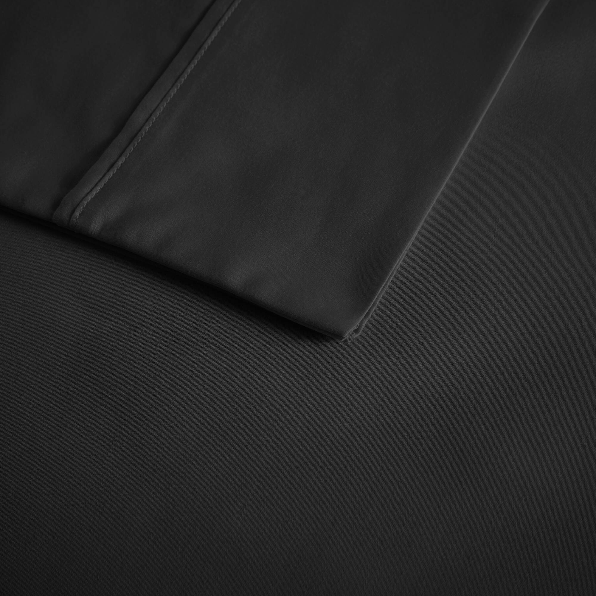 600 Thread Count - Queen Cooling Cotton Blend 4 Piece Sheet Set - Black - Image 3