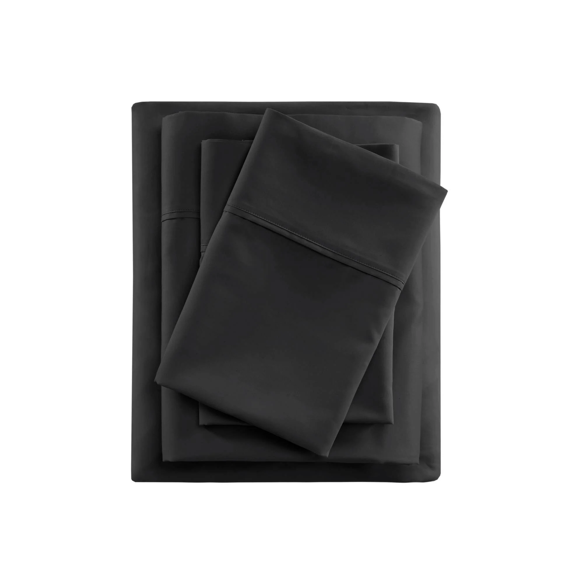 600 Thread Count - Queen Cooling Cotton Blend 4 Piece Sheet Set - Black - Image 4