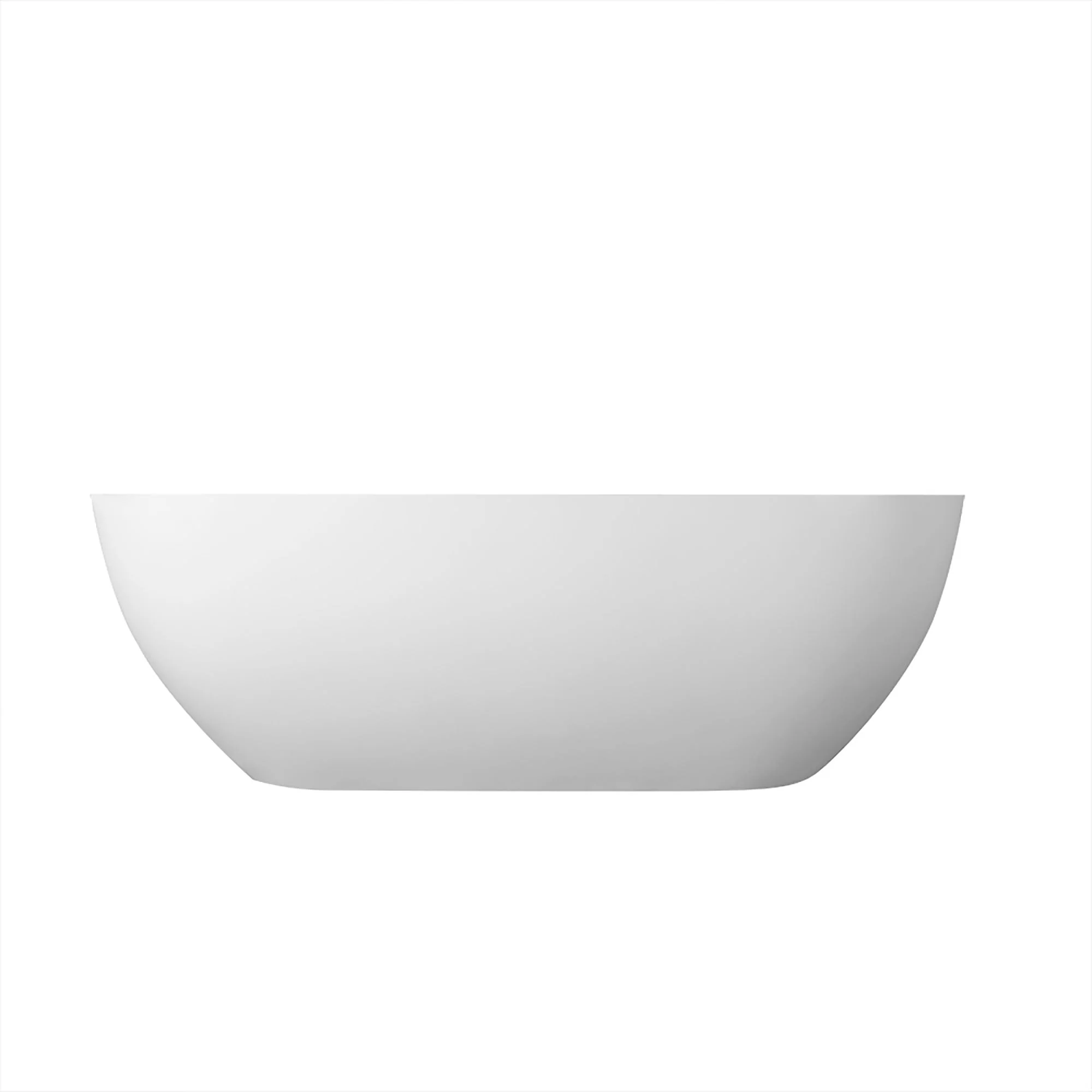 68.9" Freestanding Solid Surface Soaking Bathtub For Bathroom - Matte White - Image 3