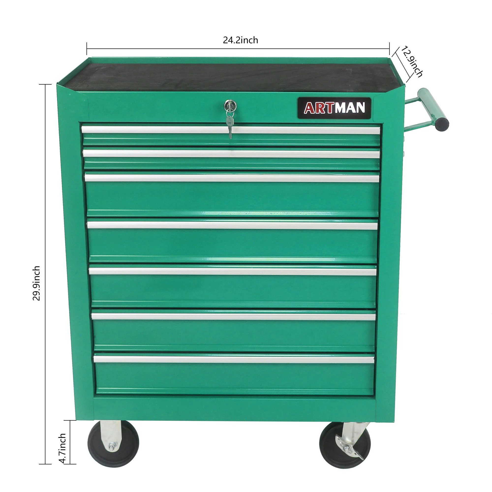 7 Drawers Multifunctional Tool Cart With Swivel Wheels - Image 5
