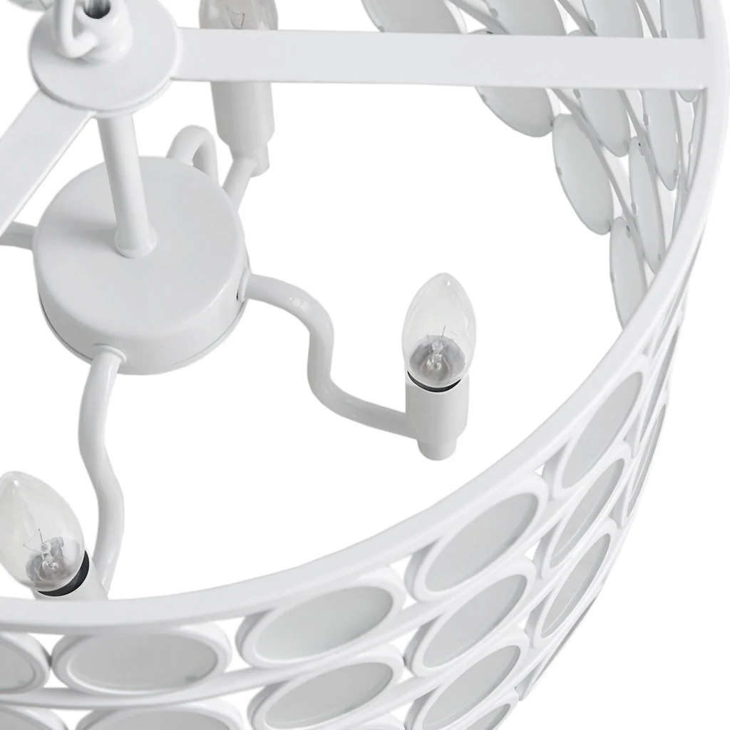 Abbot - 4-Light Drum-Shaped Chandelier - White - Image 3