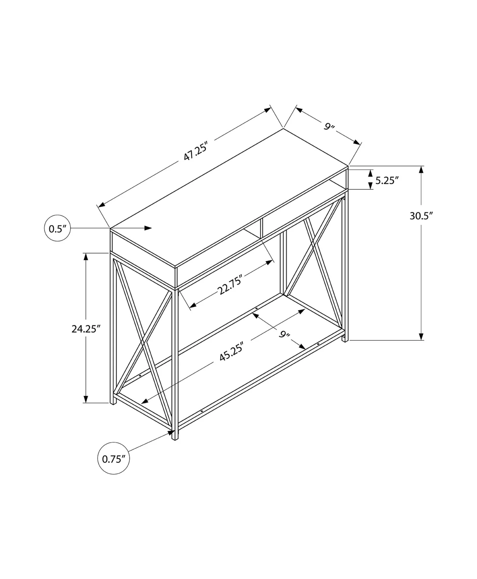 Accent Console Table For Entryway, Contemporary Design - Image 5