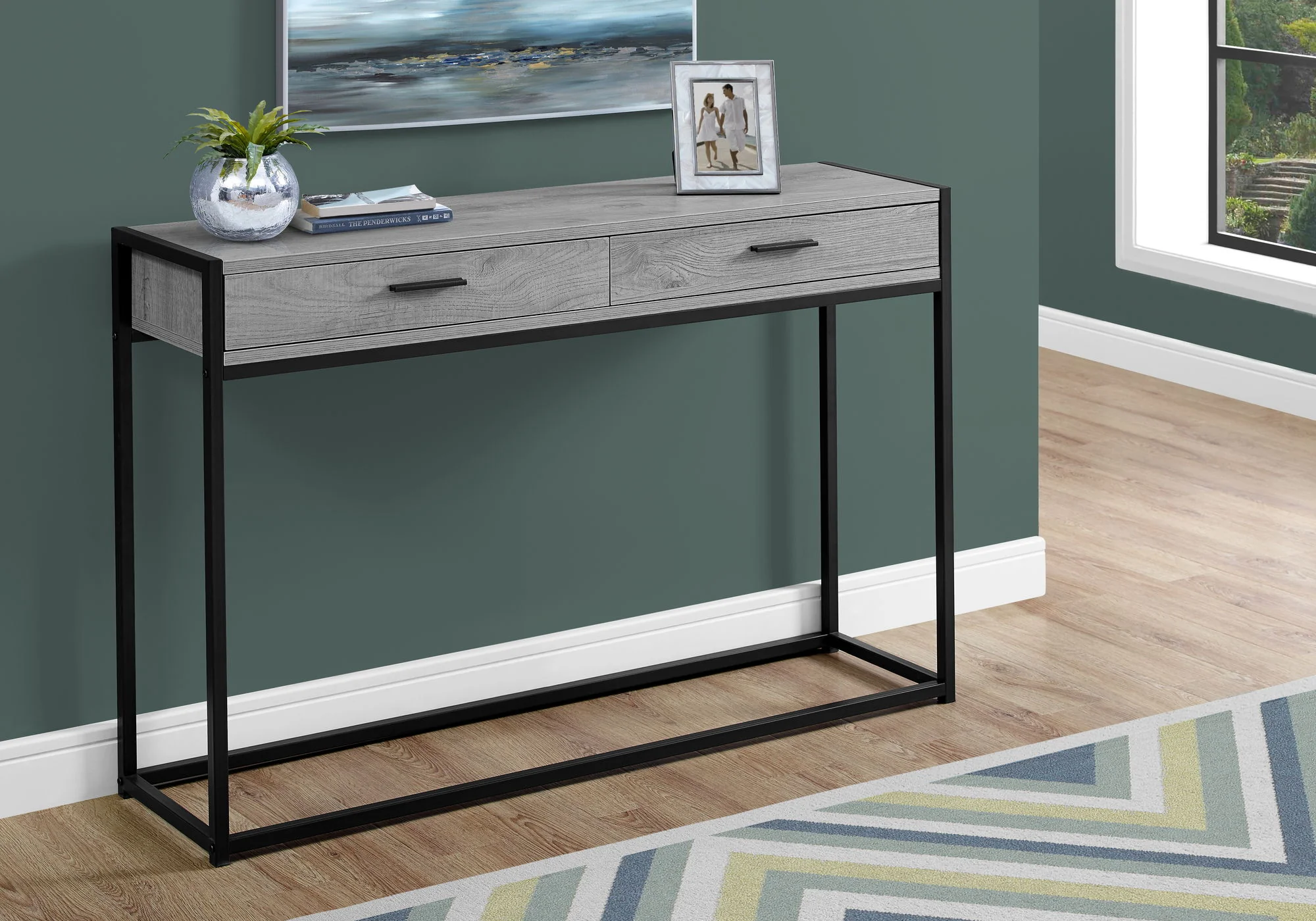Accent Console Table For Entryway, Storage Drawers, Contemporary & Modern - Image 11